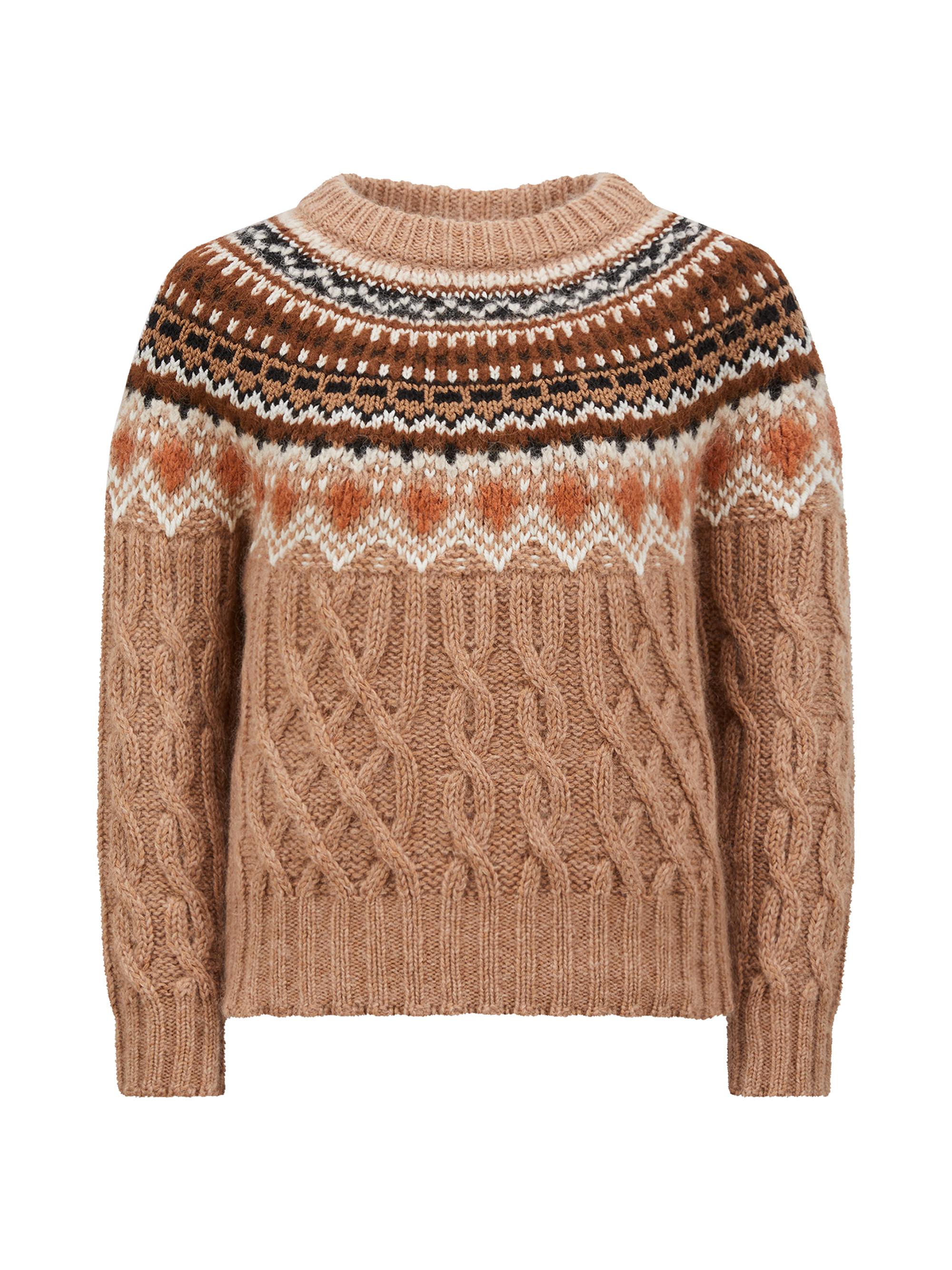 Moncler Grenoble Women's Carded Wool Alpaca Knit Sweater - Multicolour