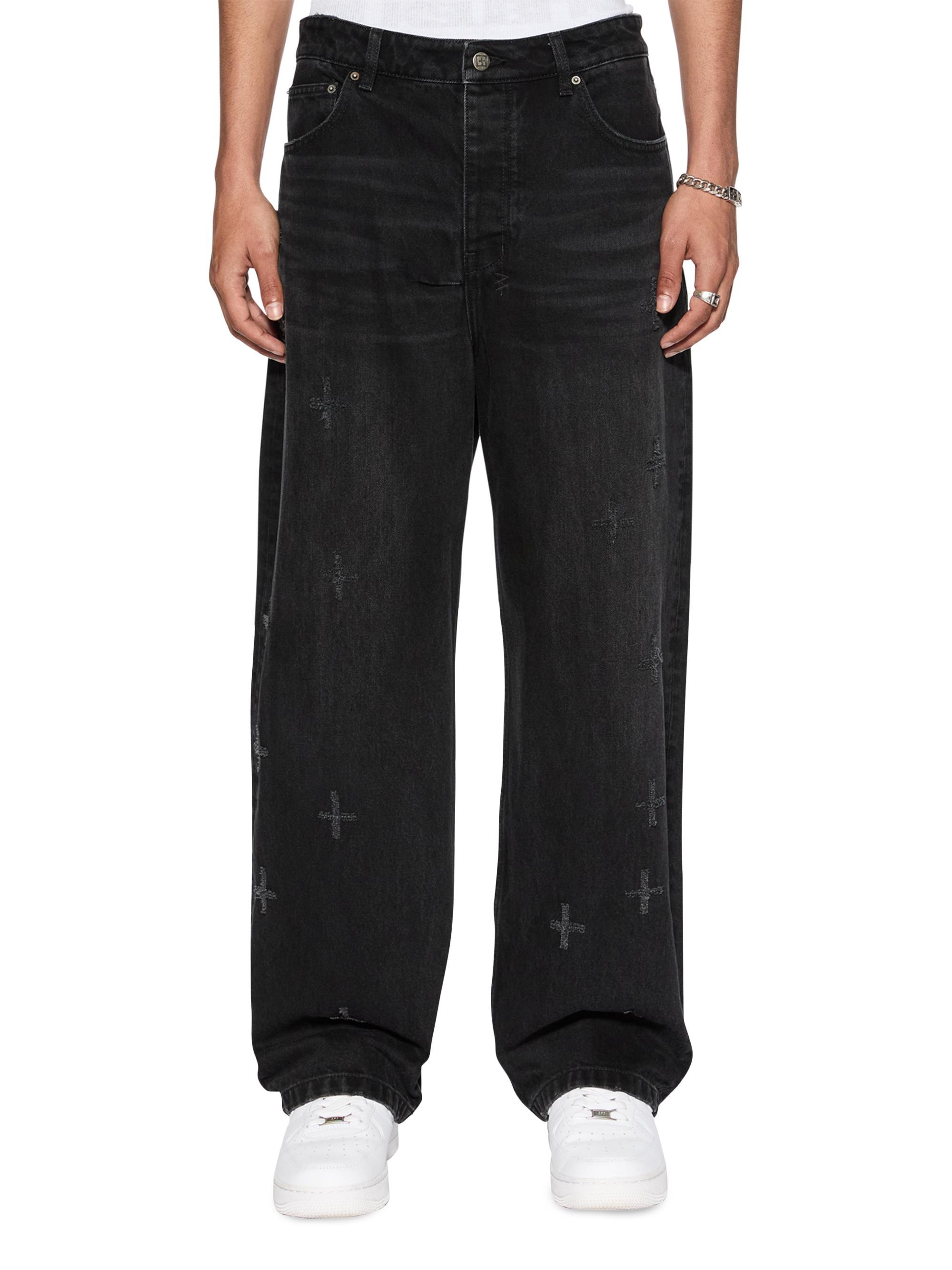 Ksubi Men's Plus Anti K Nirvana Distressed Mid-Rise Straight-Leg Jeans - Black