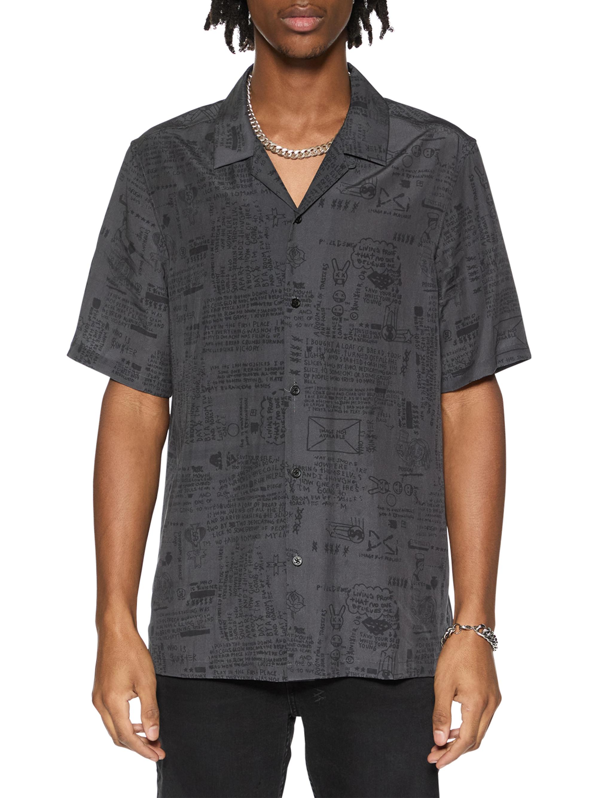 Ksubi Men's Verses Resort Printed Short-Sleeve Shirt - Black