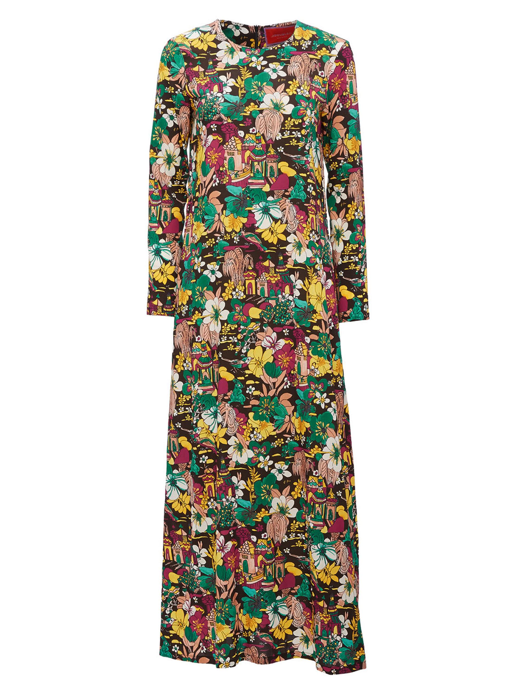 La DoubleJ Women's Long Sleeve Swing Dress - Temples Multicolor