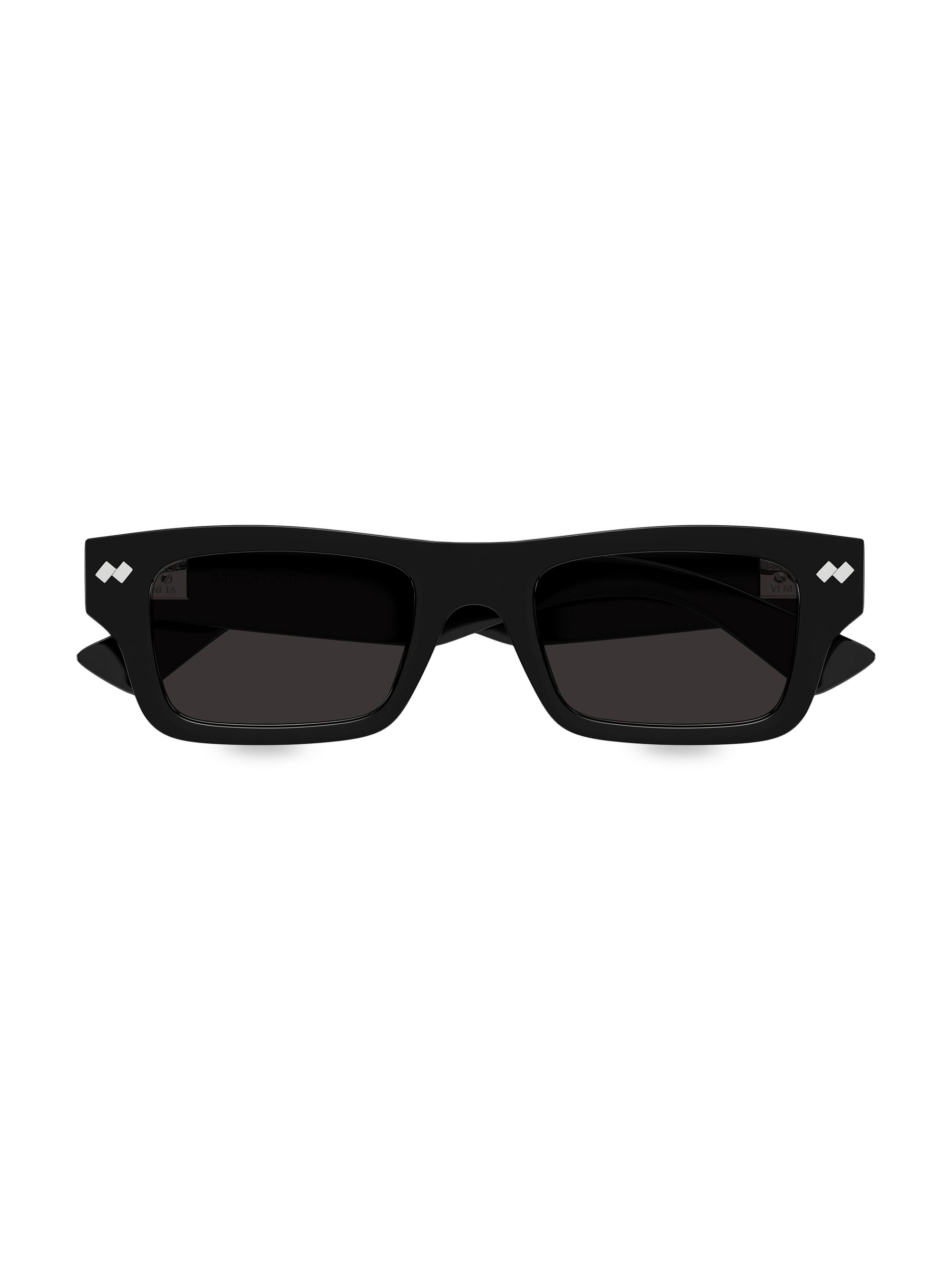 Bottega Veneta Men's Bold Ribbon Stud 50MM Square Sunglasses - Black | Thumbnail 3