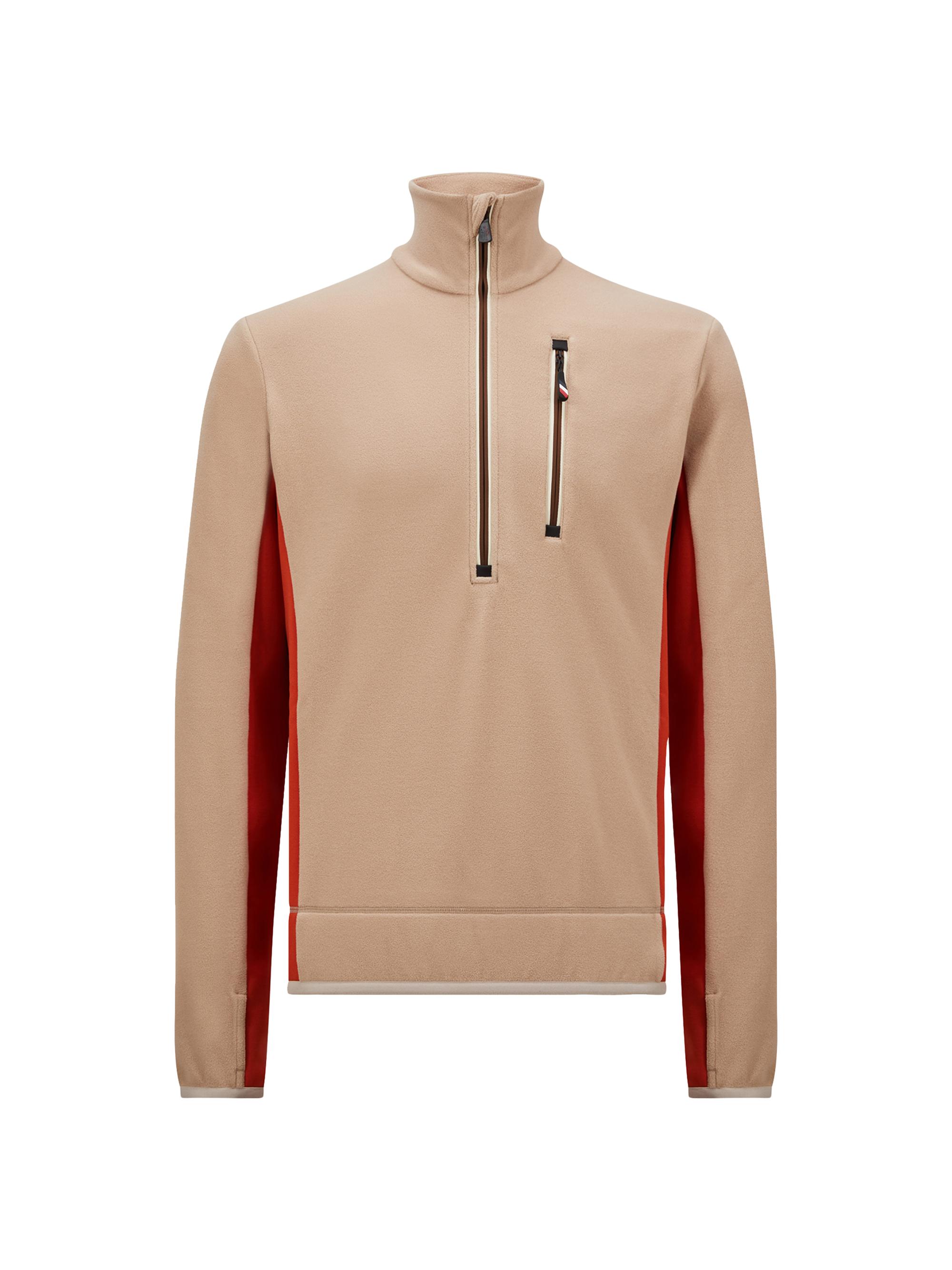 Moncler Grenoble Men's Polar Fleece Front-Zip Sweatshirt - Beige