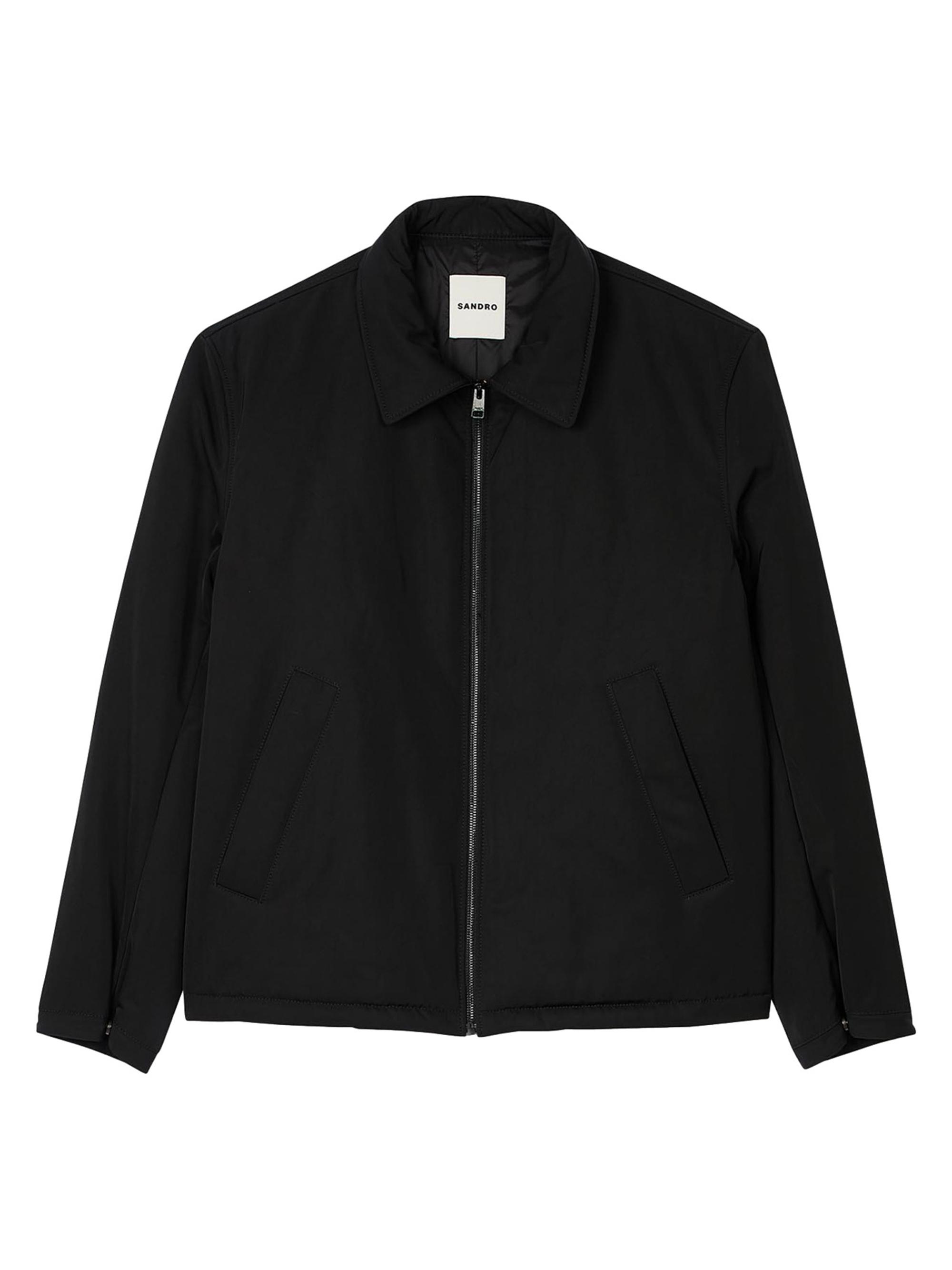 Sandro Men's Quilted Zip Jacket - Navy Blue