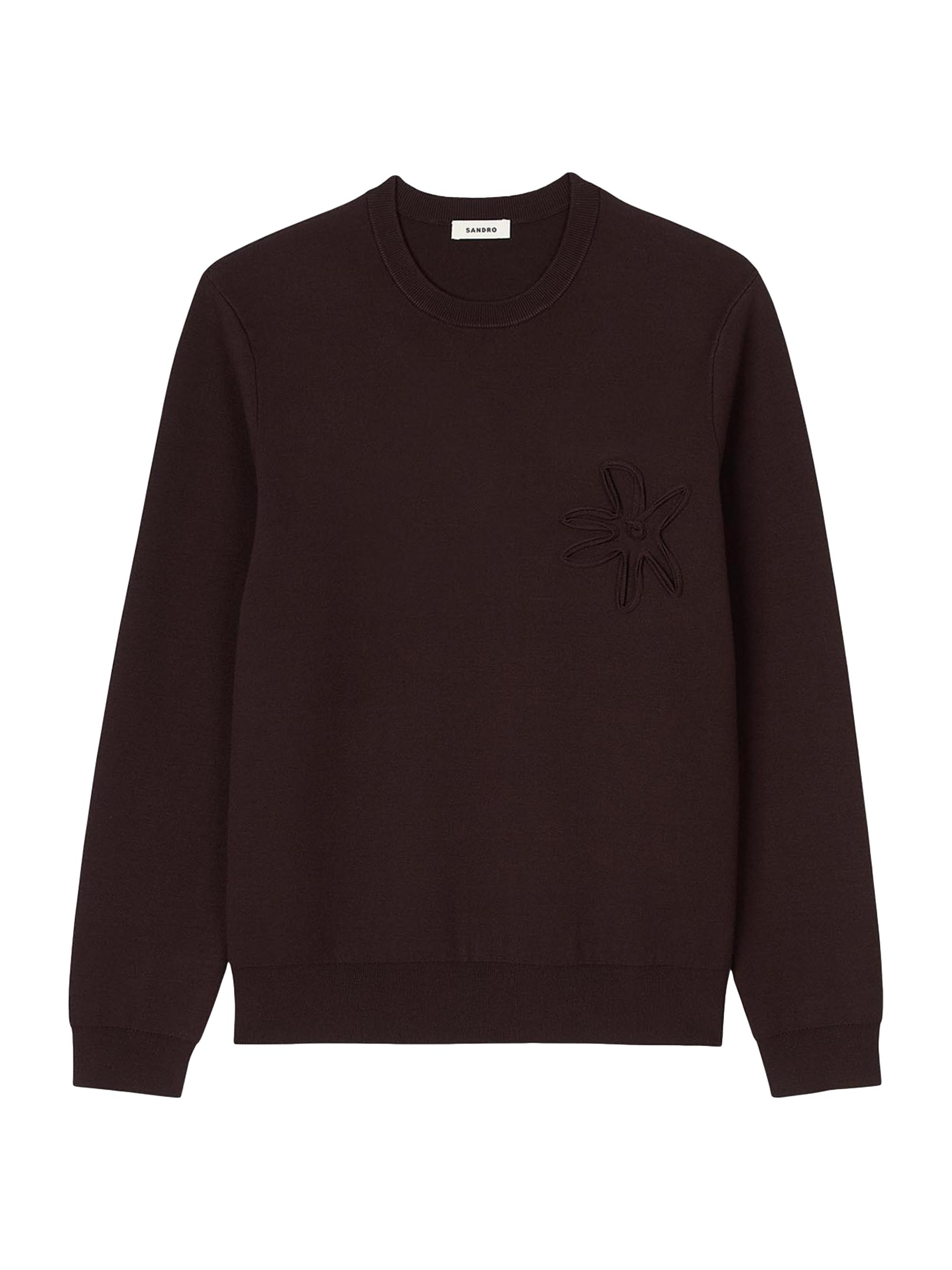 Sandro Men's Floral Sweatshirt - Chocolate