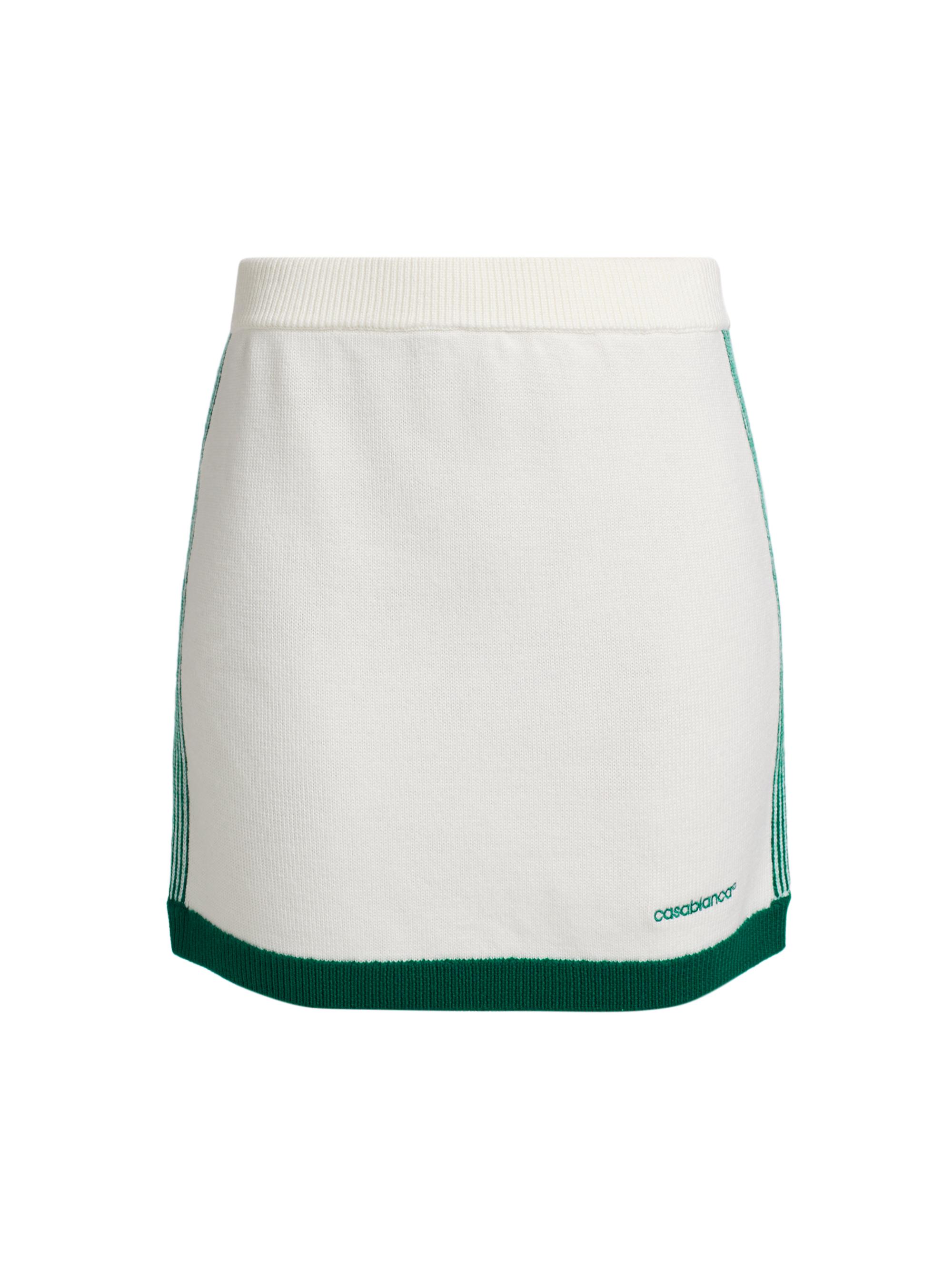 Casablanca Women's Merino Wool Tennis Skirt - White Green