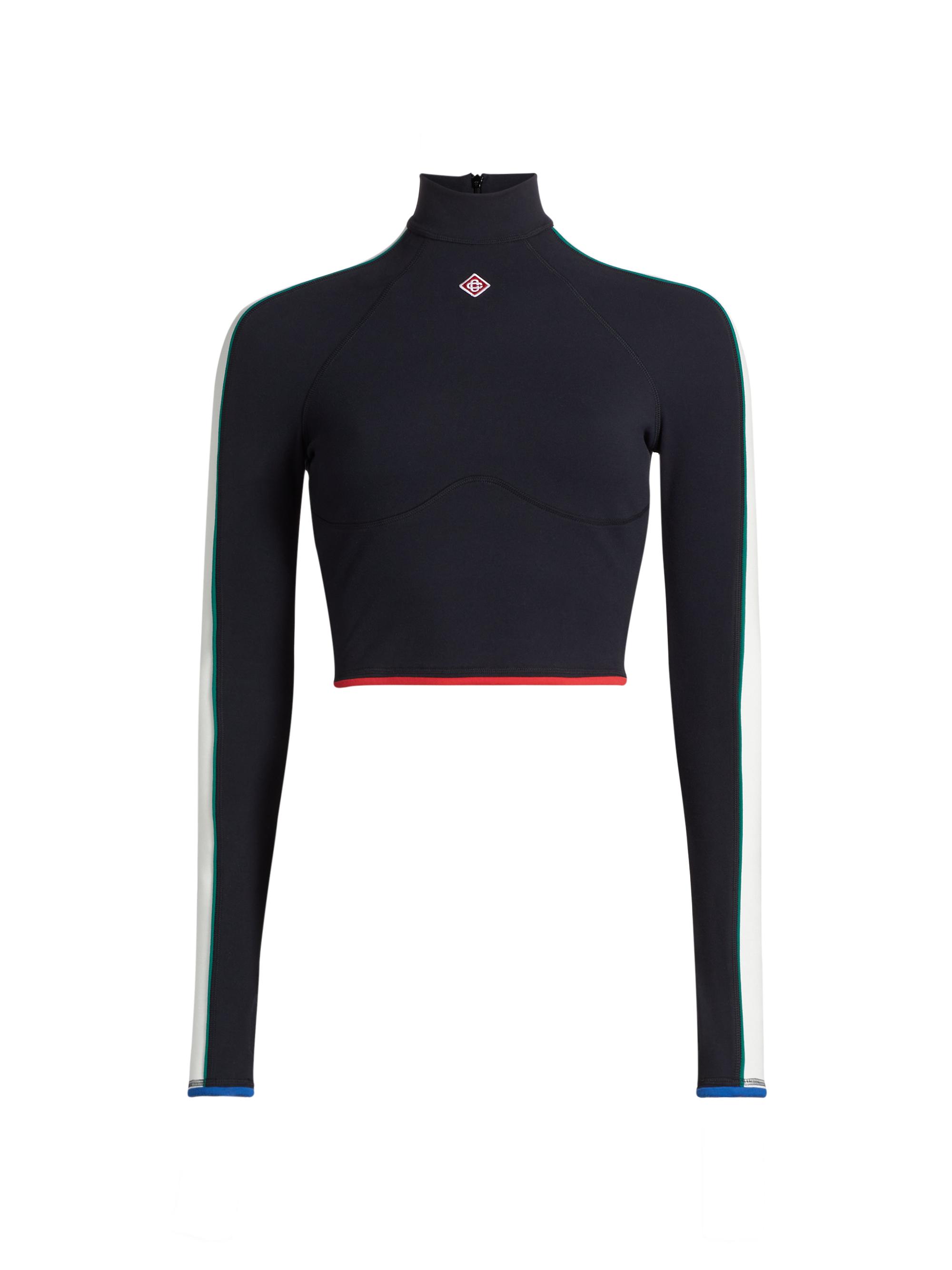 Casablanca Women's Activewear Fitted Cropped Top - Black