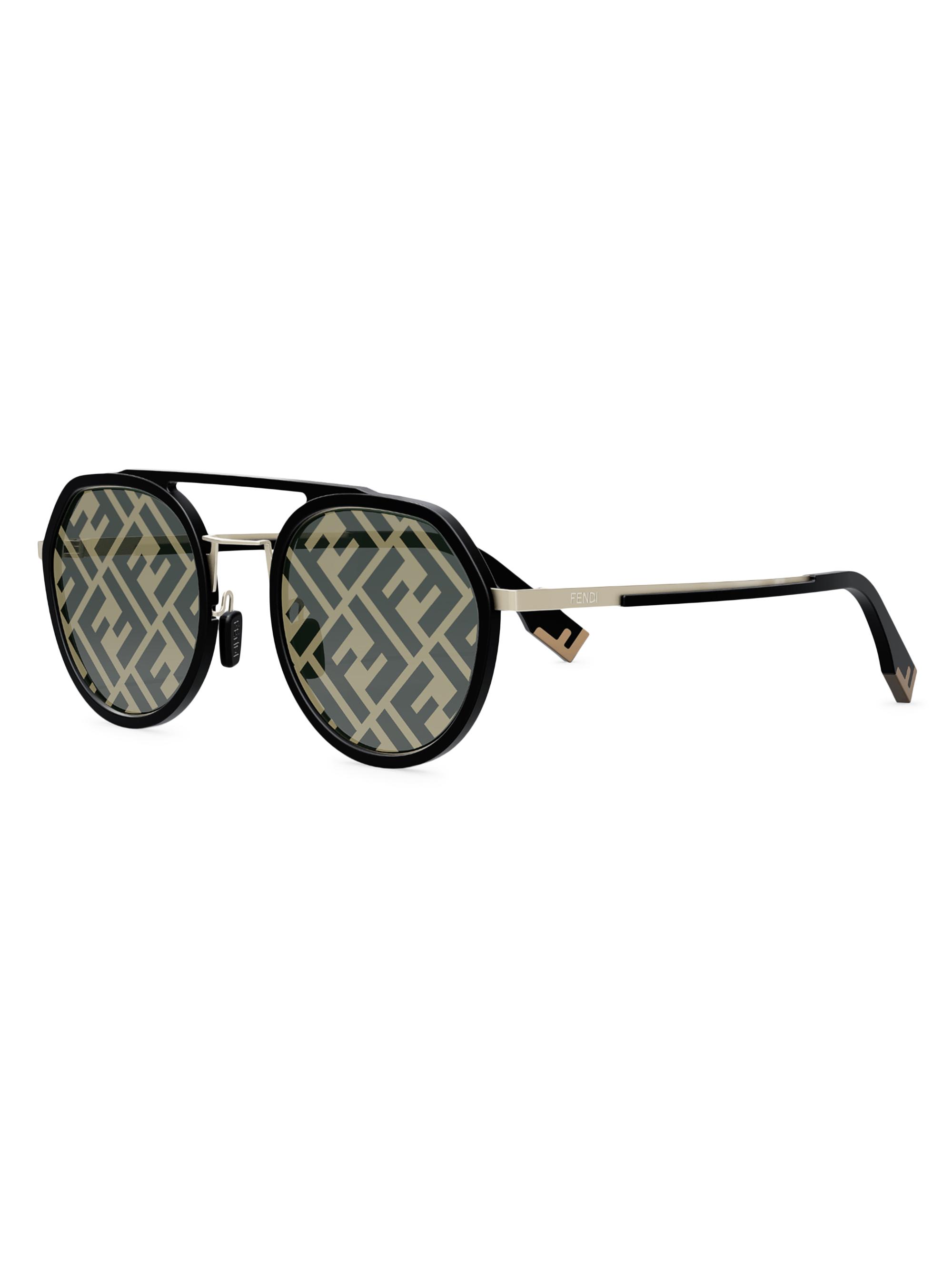 Fendi Women's  Light 51MM Round Sunglasses - Black Brown