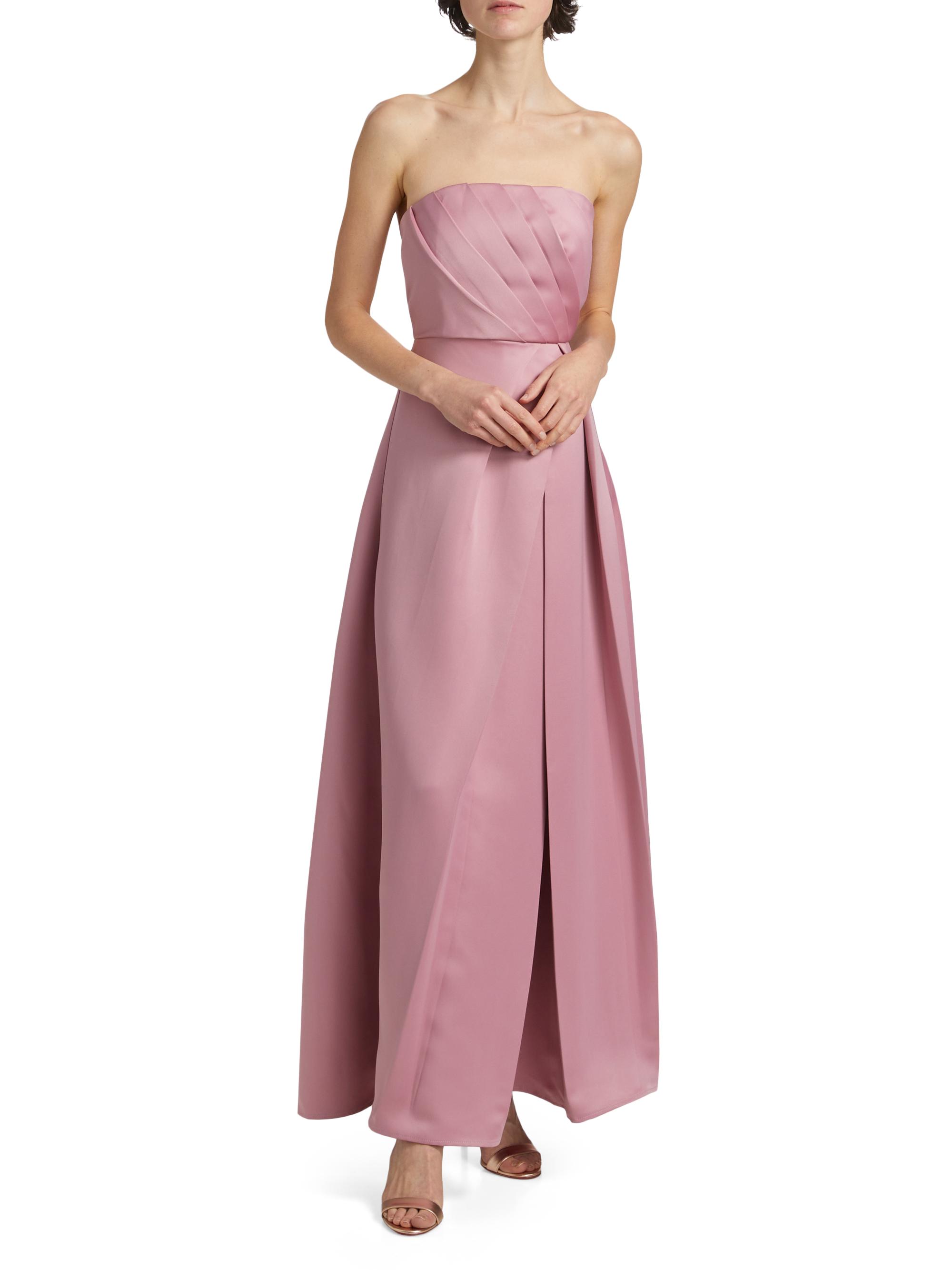 perfected elegance mauve satin pleated strapless maxi dress Lulus perfected elegance mauve satin pleated strapless maxi dress