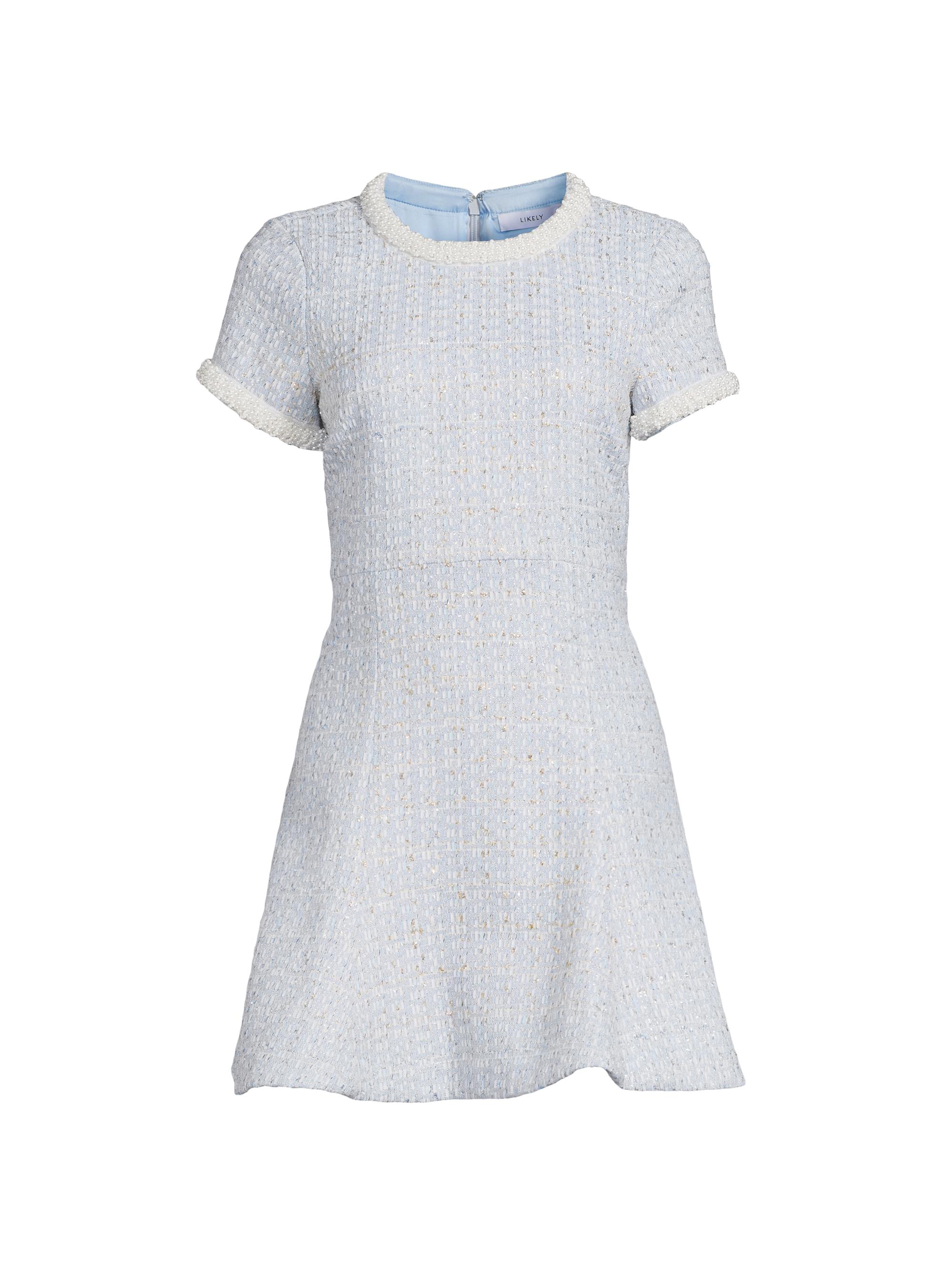 Likely Women's Brie Embellished Tweed Minidress - Bluebell