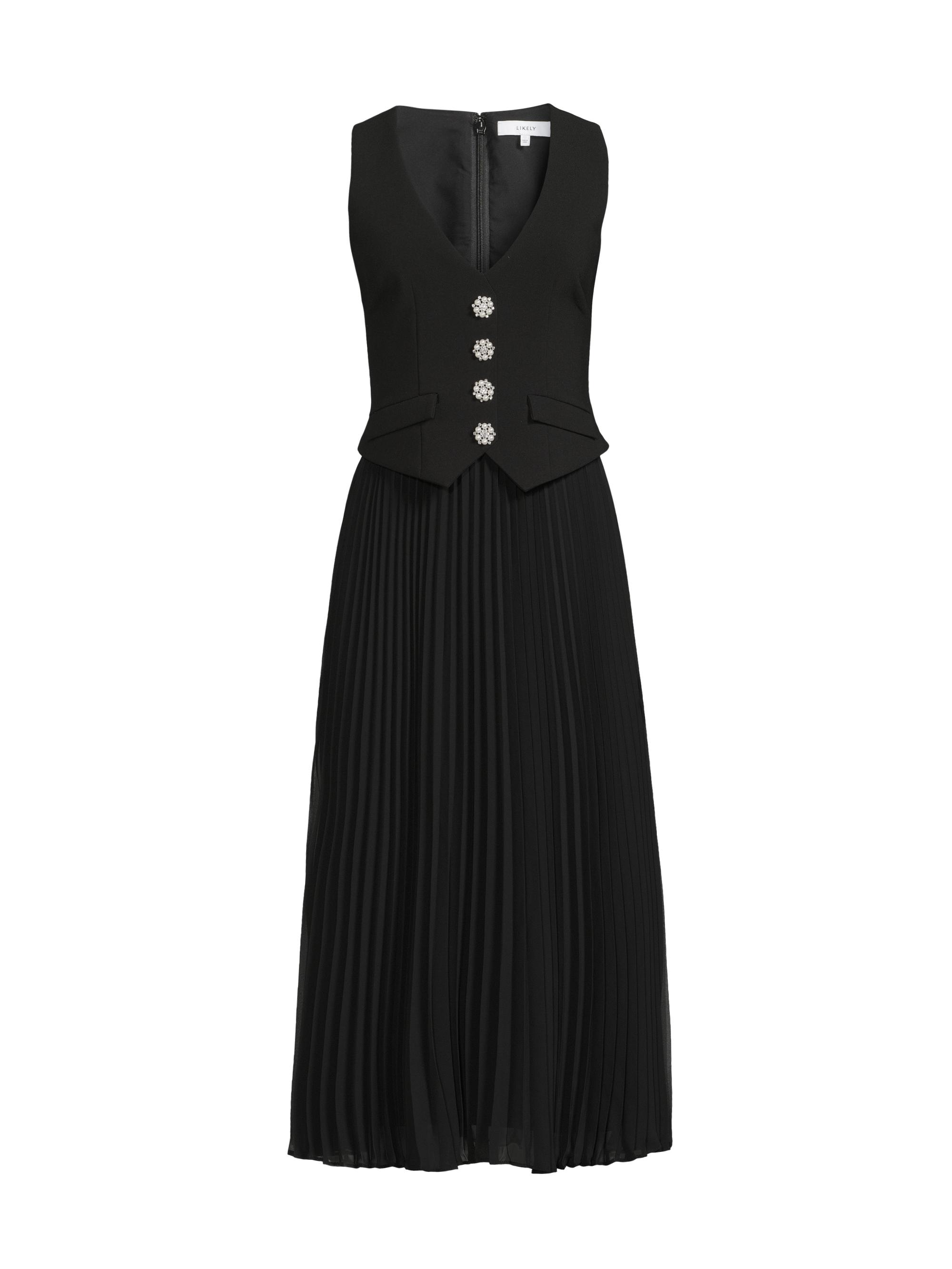 Theory Pleated Combination Midi-Dress | Saks Fifth Avenue