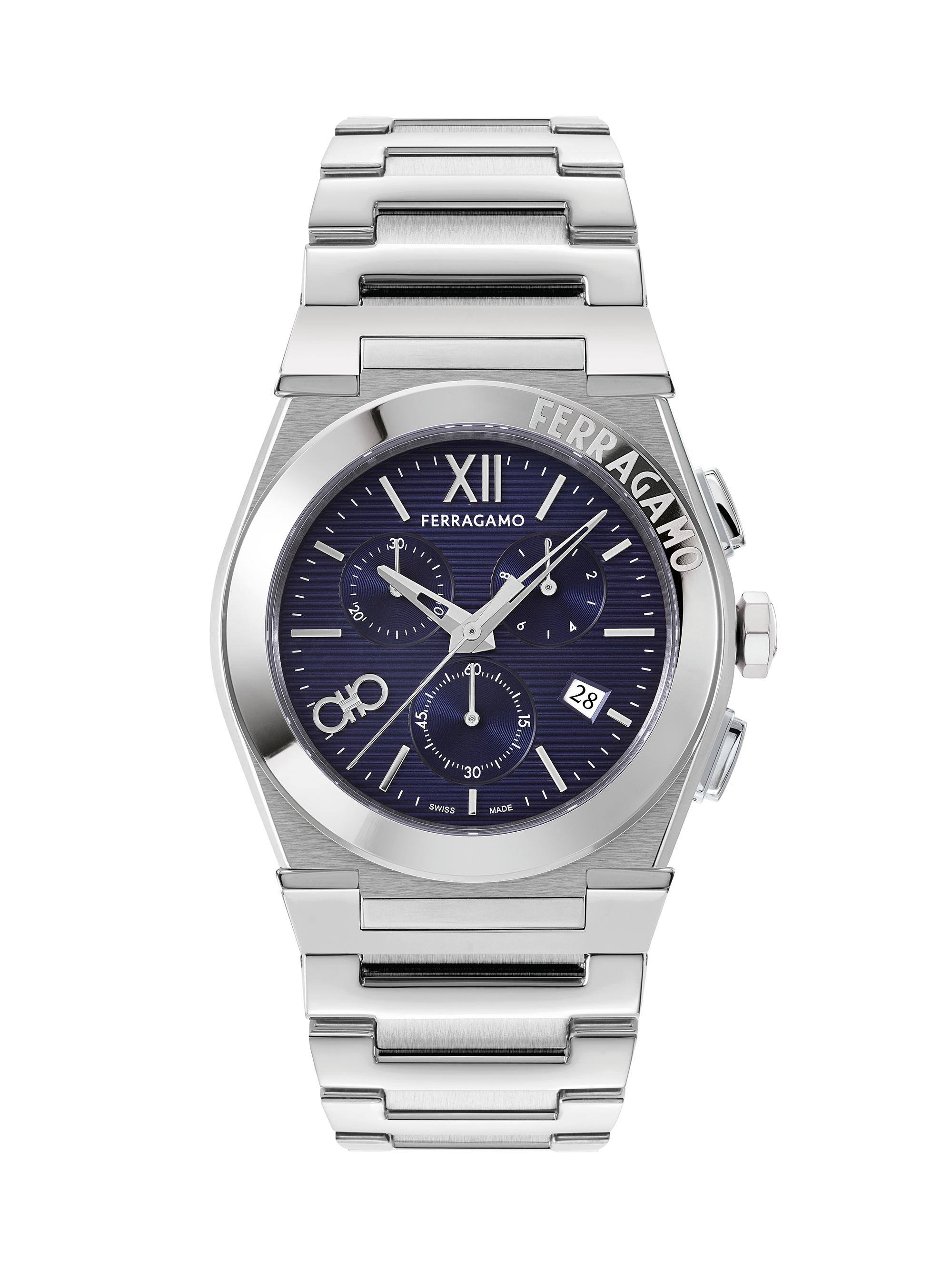 FERRAGAMO Men's Vega Chrono Two-Tone Rose Gold & Stainless Steel Bracelet Watch/42MM - Silver