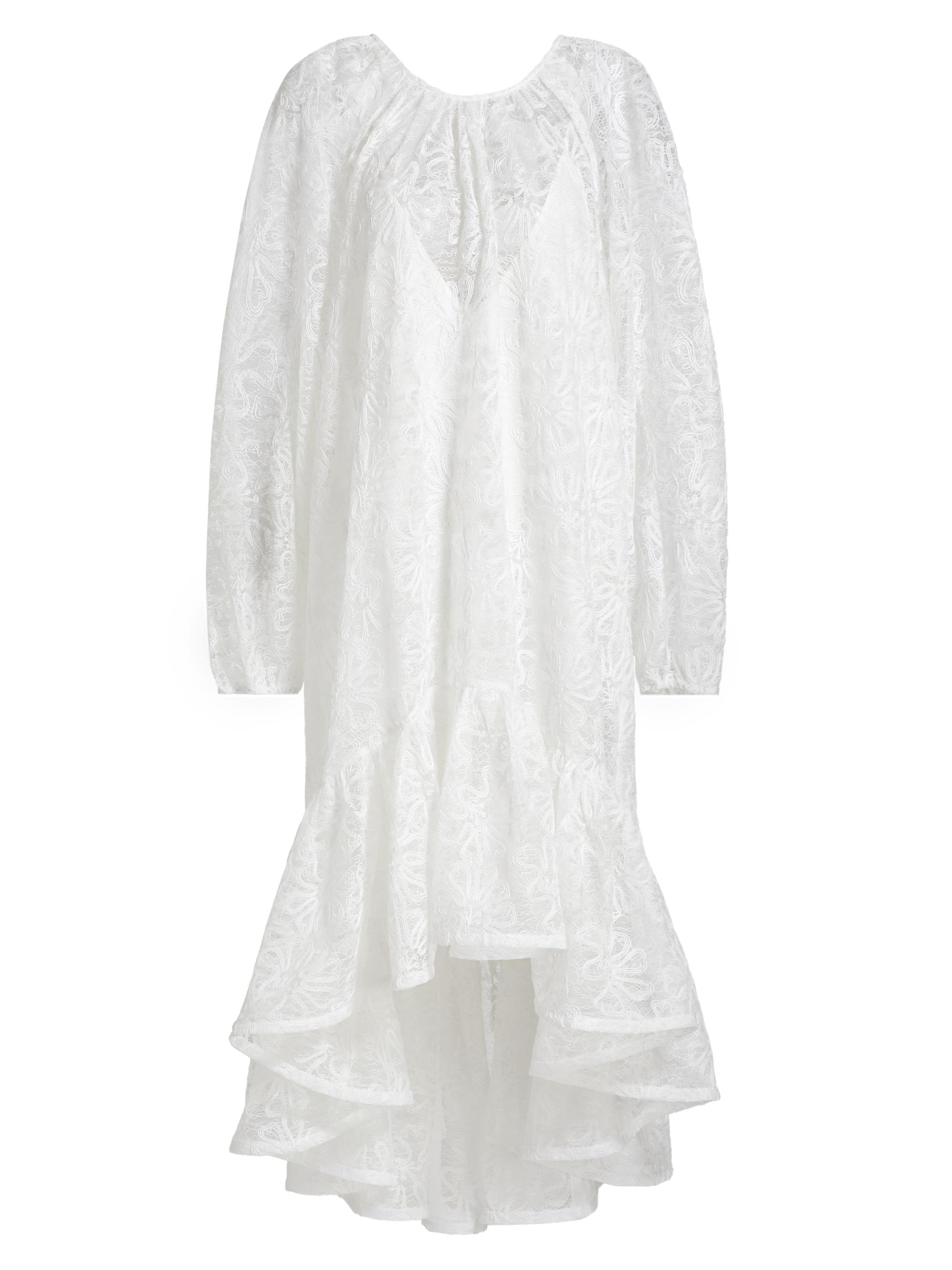 Kobi Halperin Women's Ridley Embroidered Lace Hi-Low Dress - White