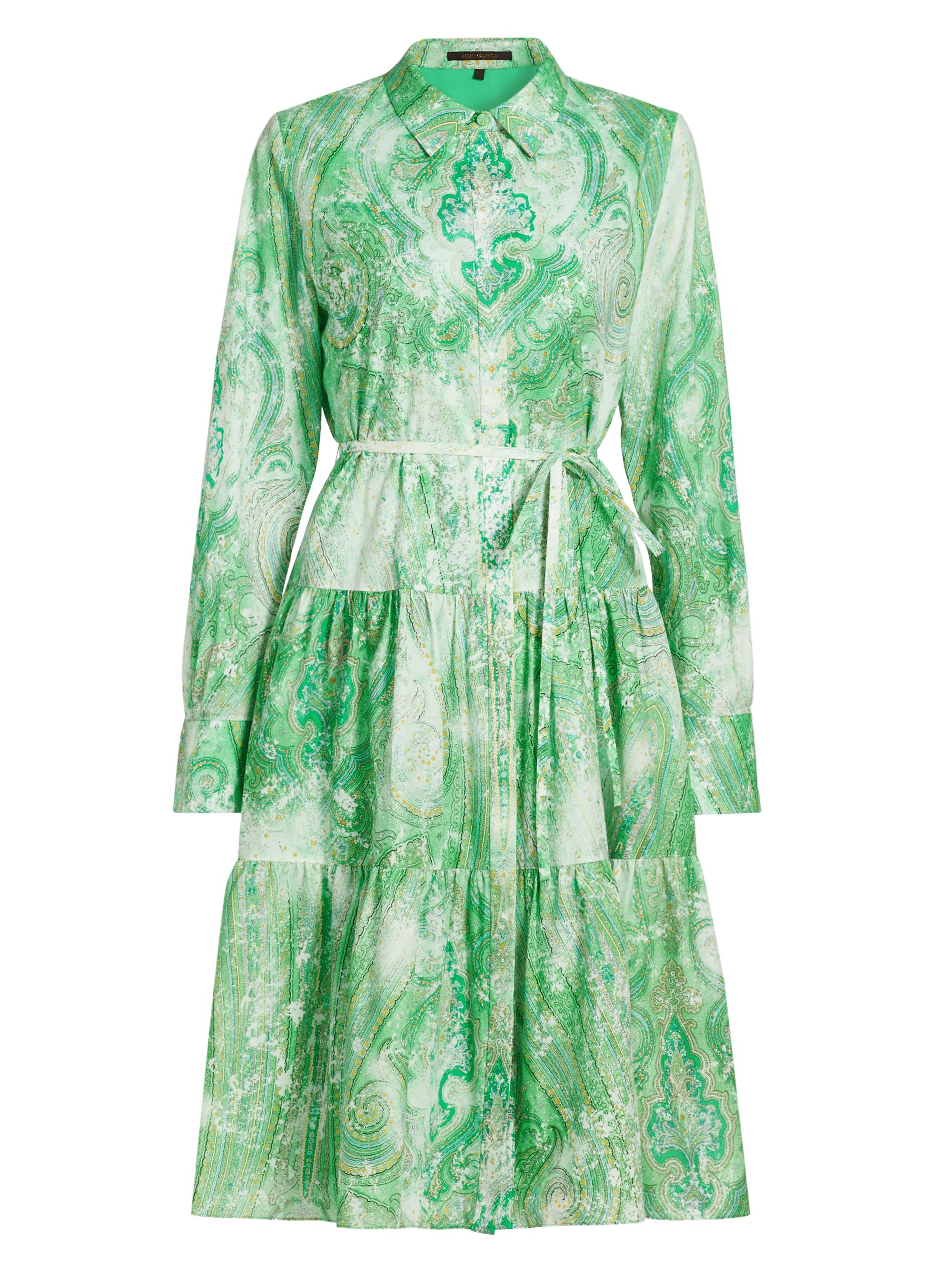 Kobi Halperin Women's Jelani Collared Cotton Knee-Length Dress - Lush Green Multi