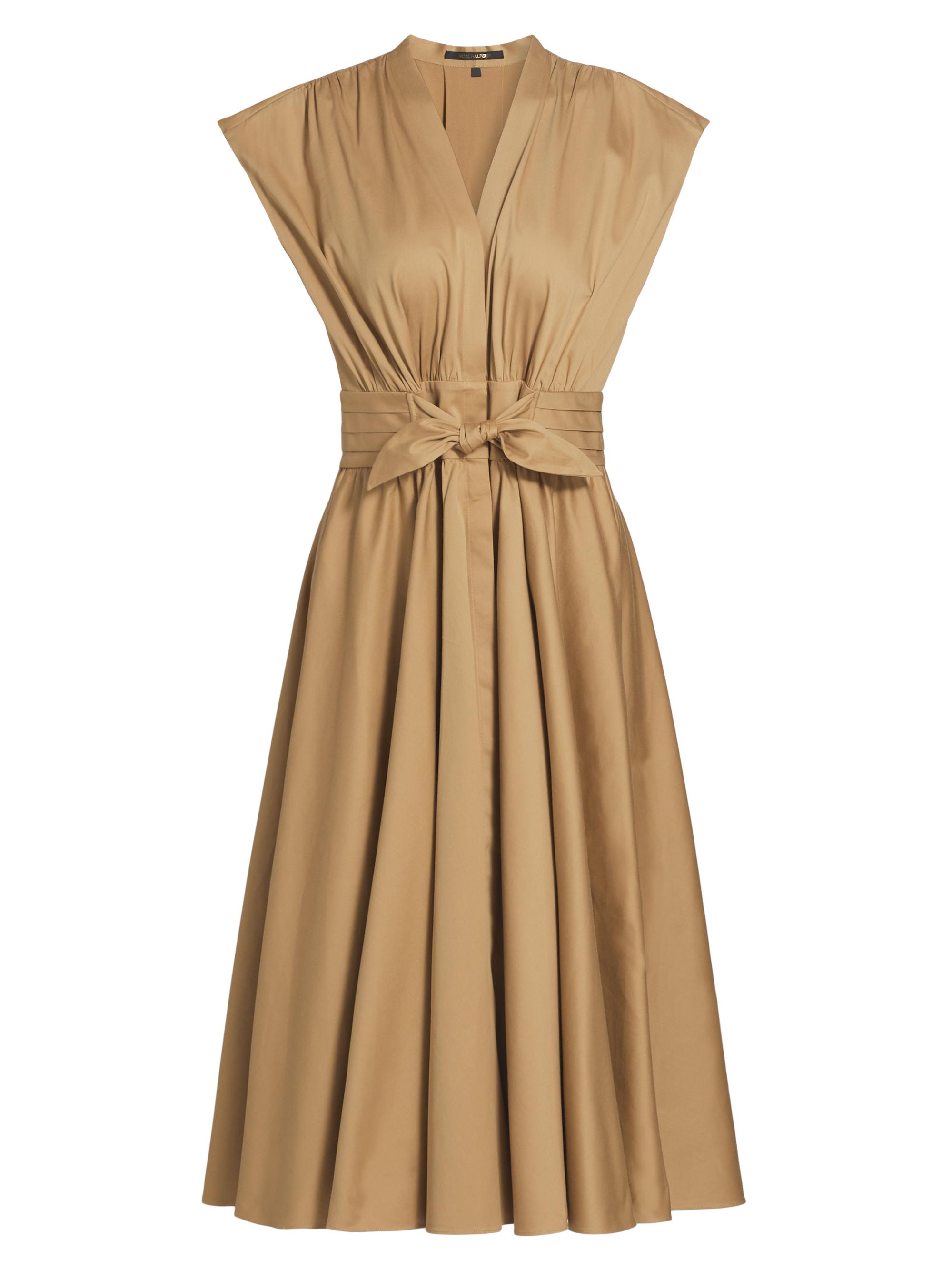 Kobi Halperin Women's Kiernan Cotton-Blend Tie-Waist Midi-Dress - Tannin