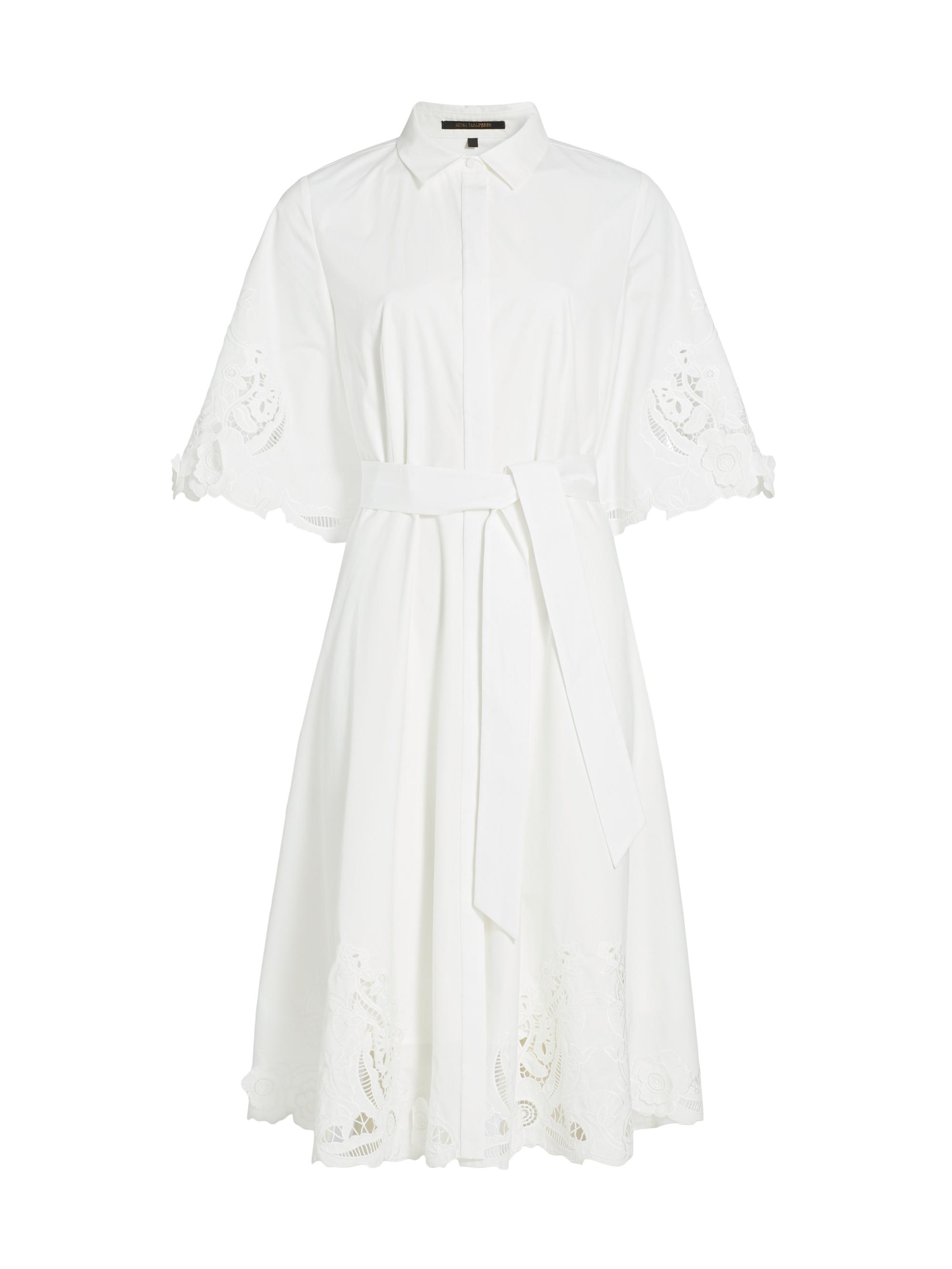 Kobi Halperin Women's Monty Cotton Poplin Tie-Waist Midi-Shirtdress - White