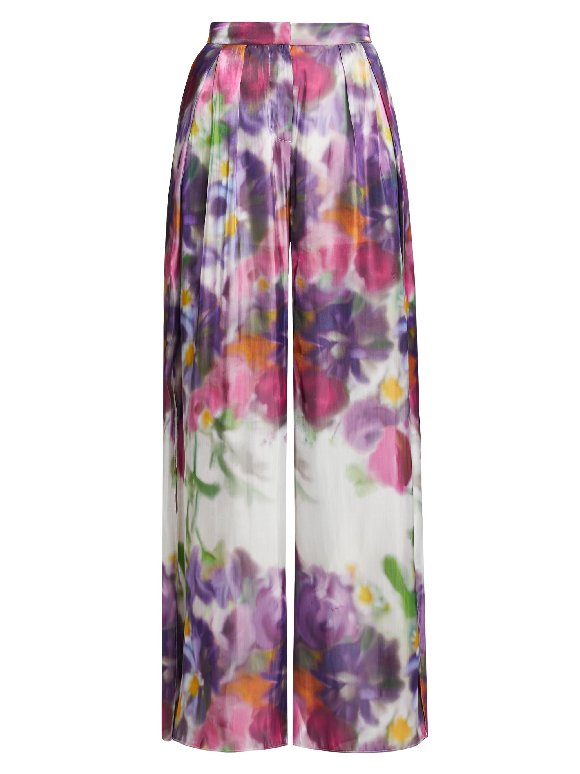 Kobi Halperin Women's Atiya Floral Satin Wide-Leg Pants - Iris Multi