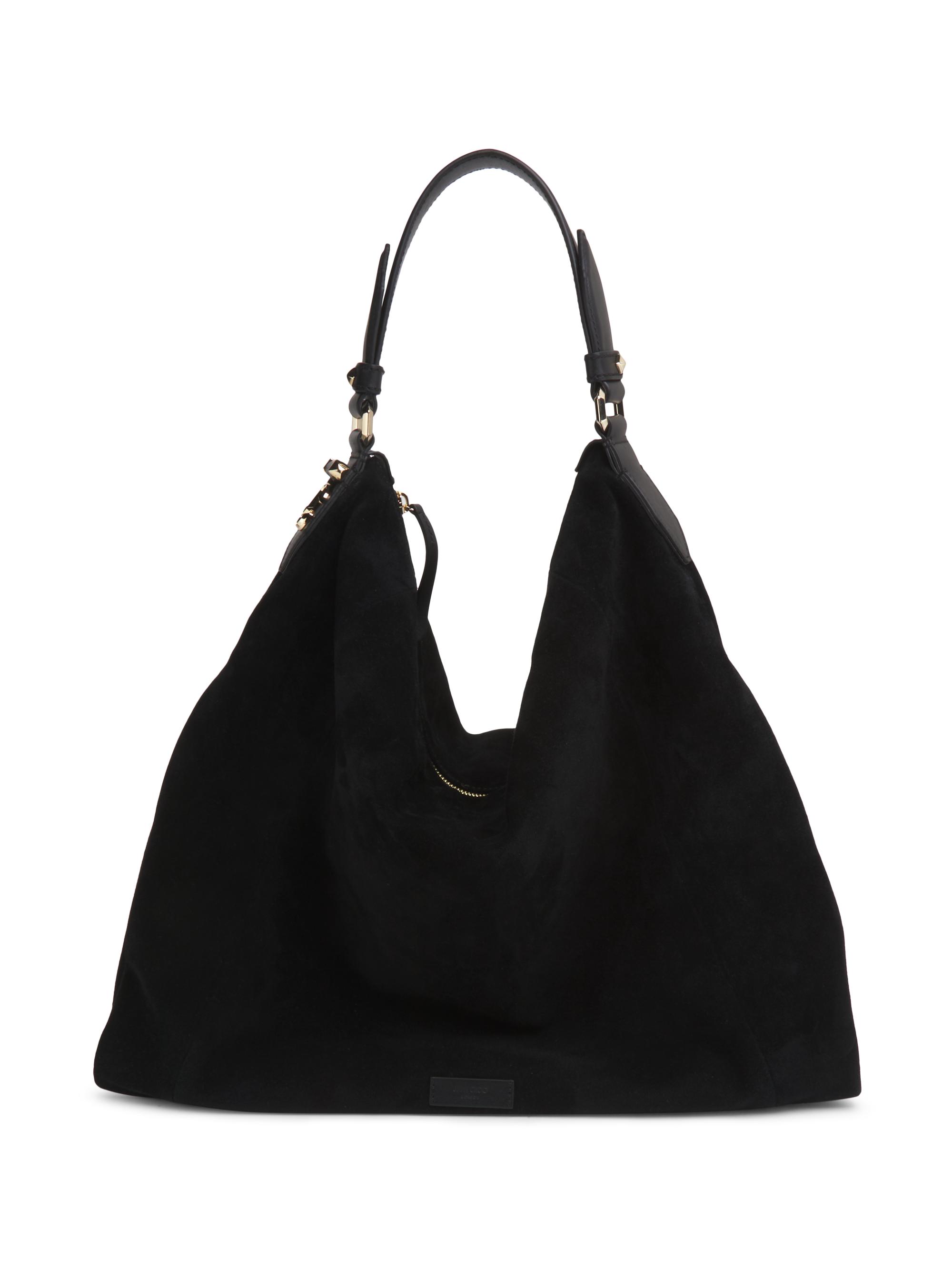 Jimmy Choo Women's Ana Suede Hobo Bag - Black