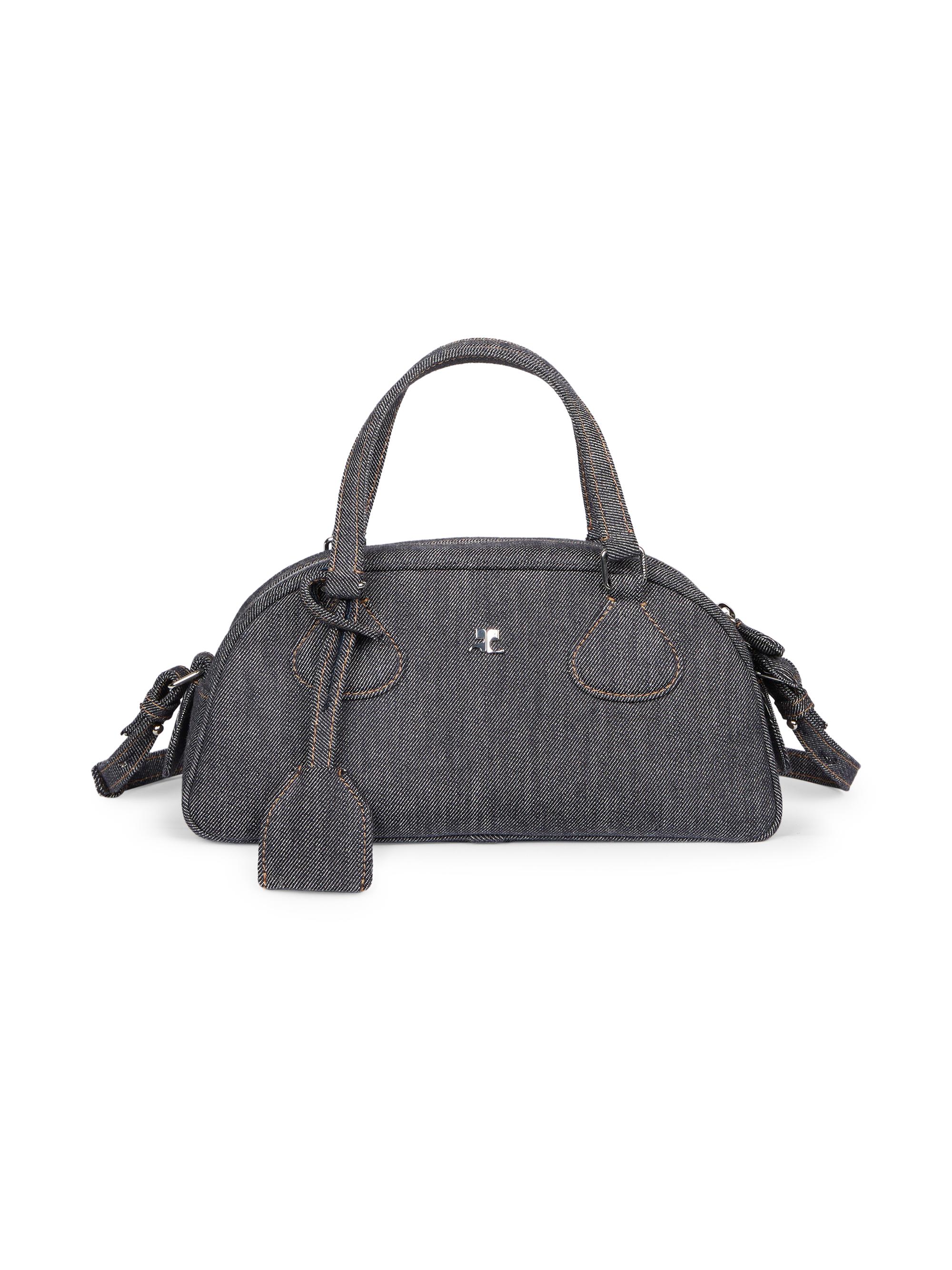 Courrèges Women's Friday Denim Bowling Baguette Bag - Dark Heather Grey
