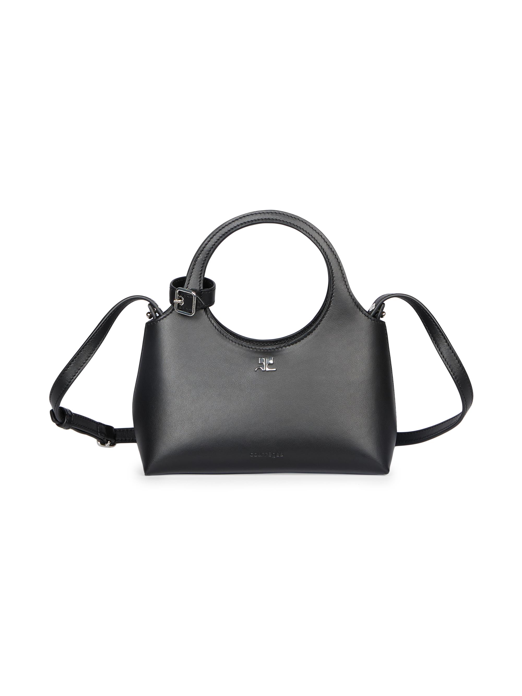 Courreges Women's Mini Holy Day Leather Top Handle Bag - Black