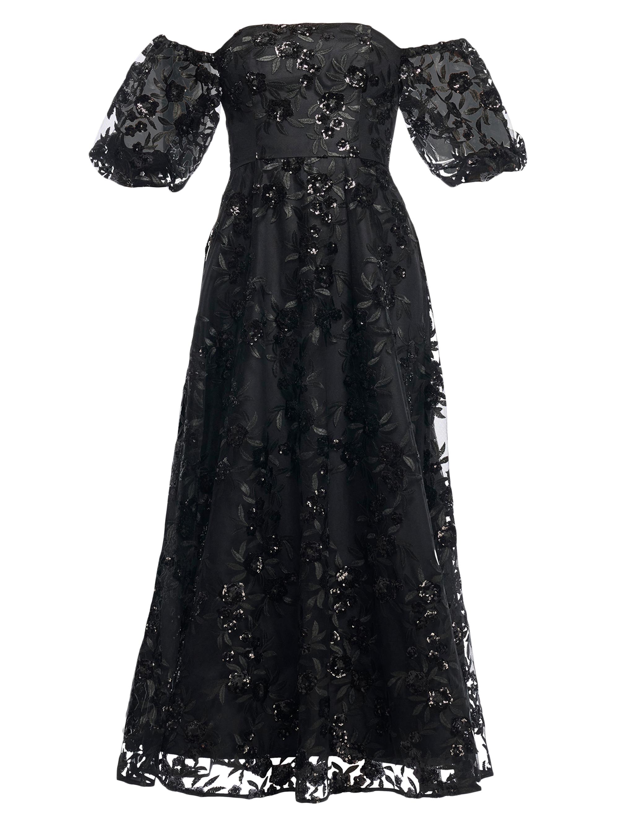 Shoshanna Women's Marcus Sequined Floral Evening Dress - Jet