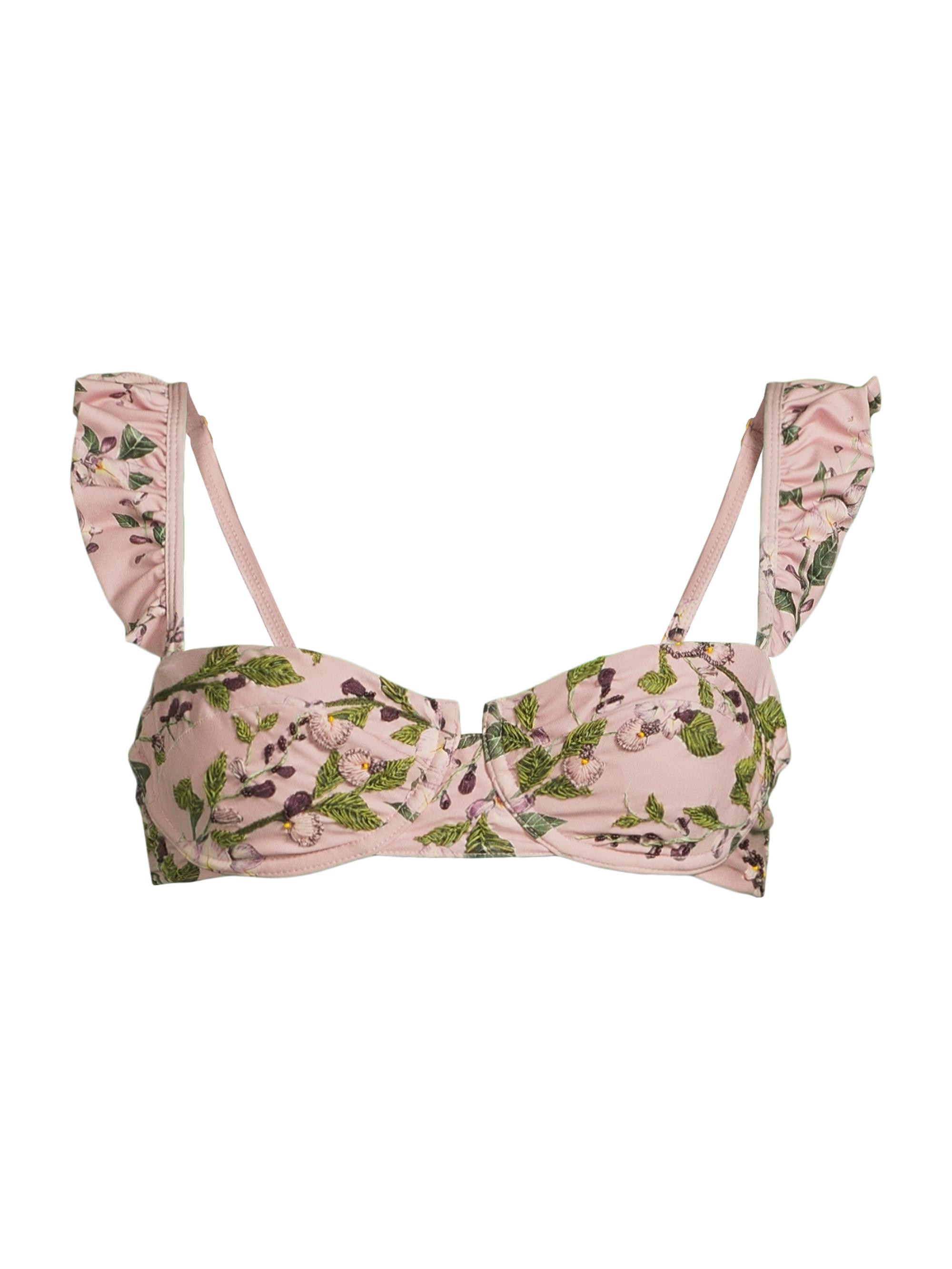 Agua by Agua Bendita Women's Kiwi Embroidered Bikini Top