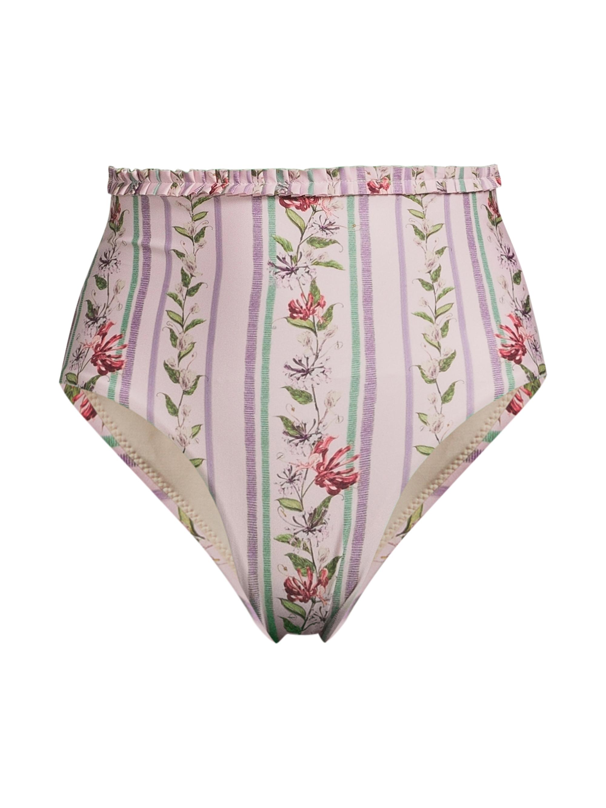 Agua by Agua Bendita Women's Nopal Floral Stripe Bikini Bottom