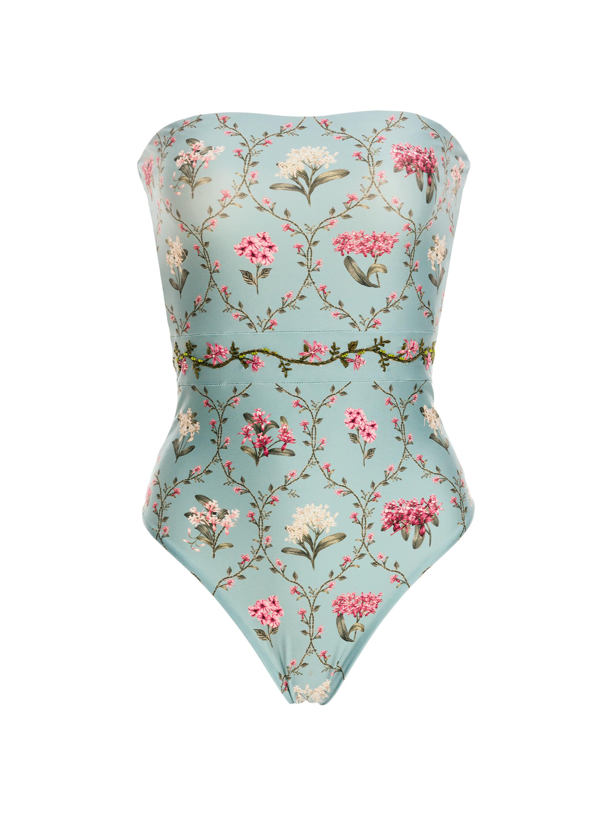 Agua by Agua Bendita Women's Ilusion Orquidea Strapless One-Piece Swimsuit