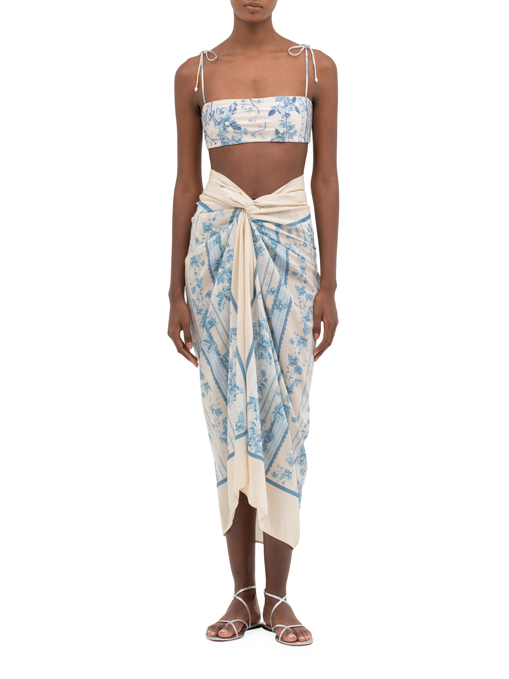 Lavanda Bougainvillea Embroidered Pareo