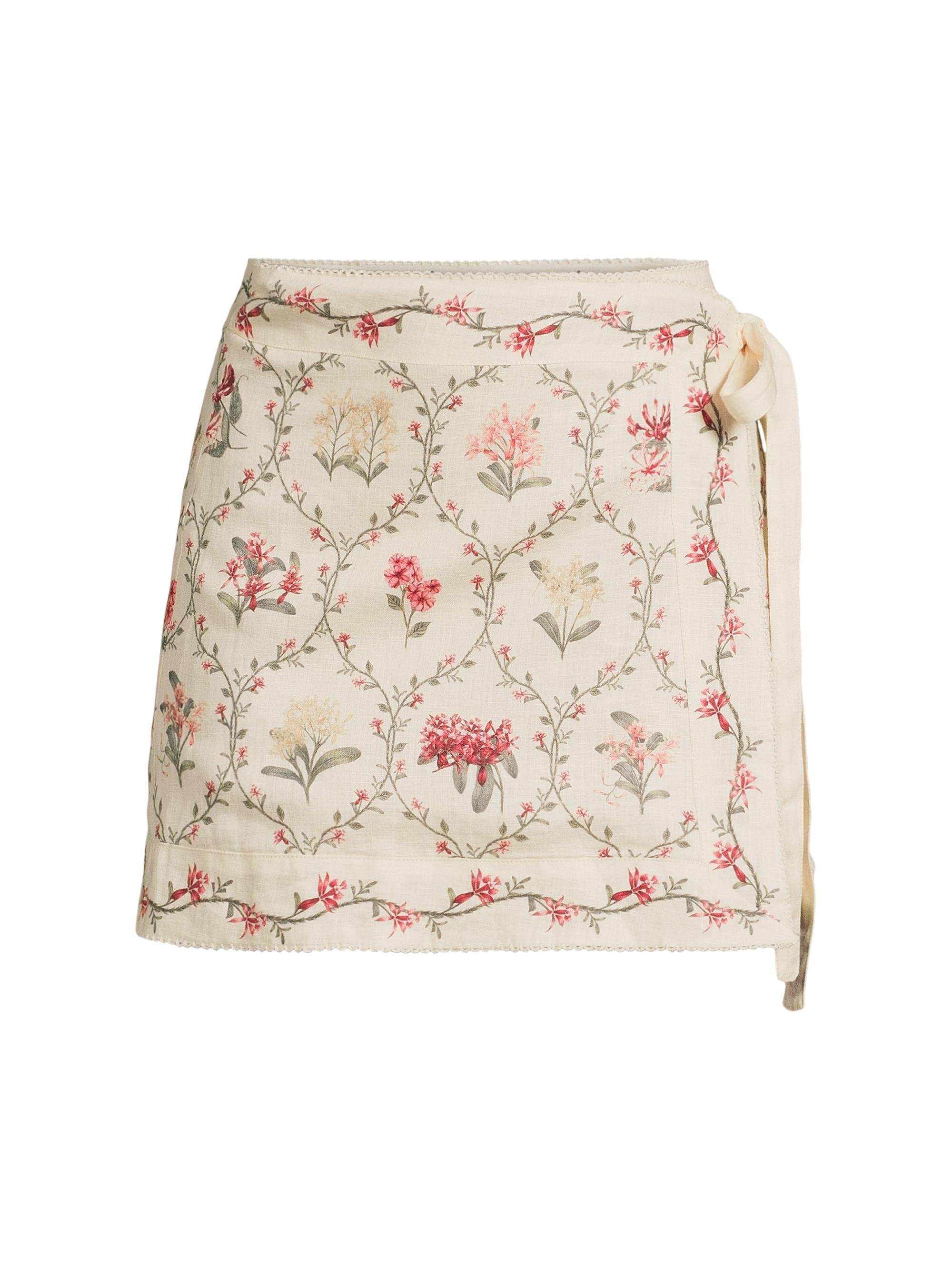 Agua by Agua Bendita Women's Luna Floral Linen Cover-Up Skirt