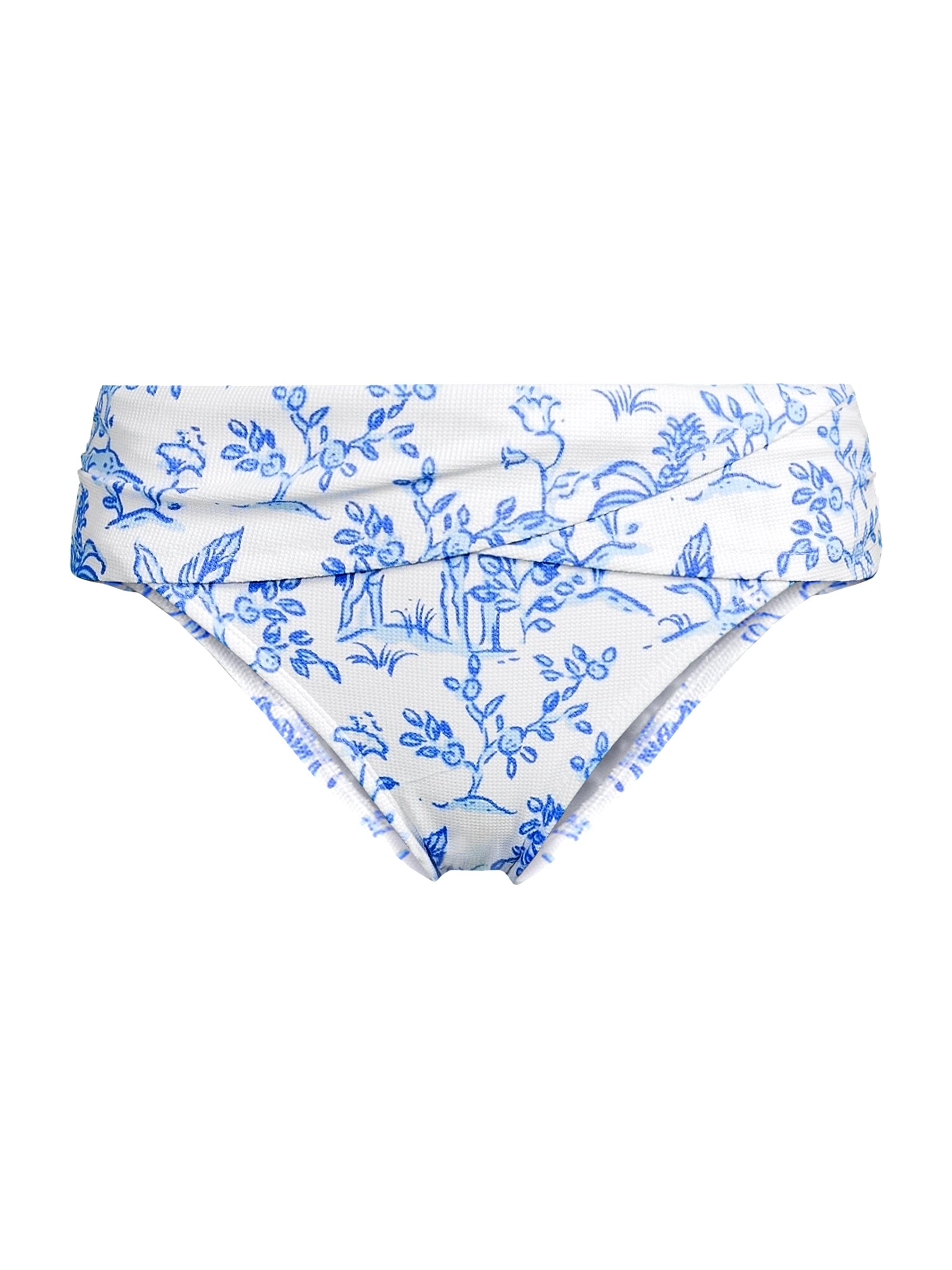 Lilly Pulitzer Women's Lagoon Sarong Hipster Bikini Bottom - Resort White Tall Tales