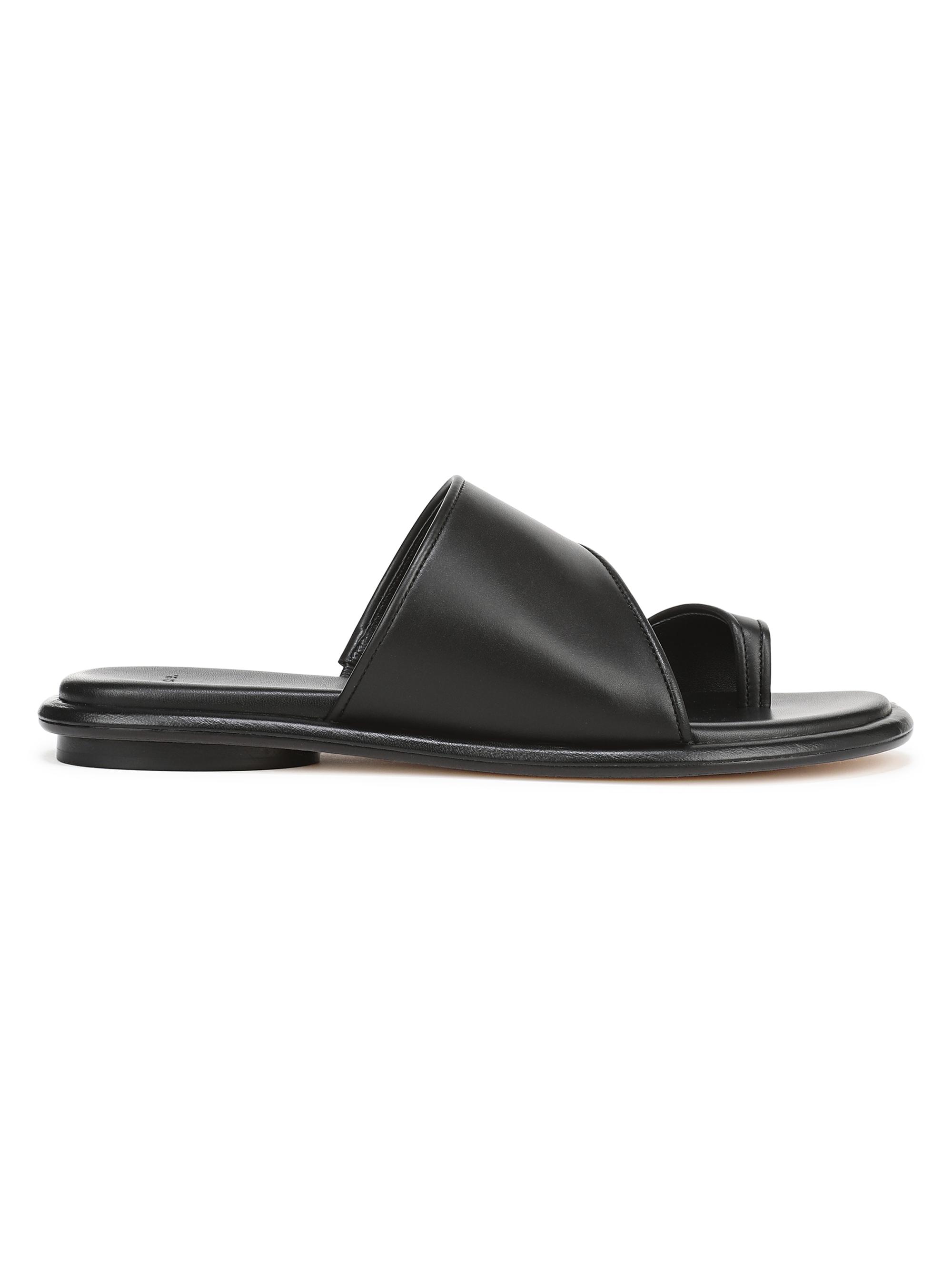 Vince Women's Lukas Leather Slide Sandals - Black