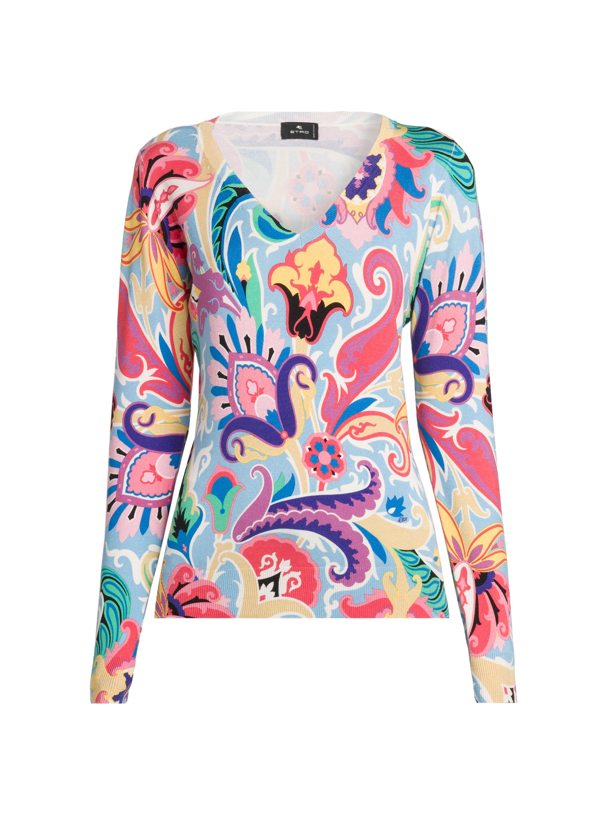Etro Women's Summer Print V-Neck Top - Stamp Af Dobian Co