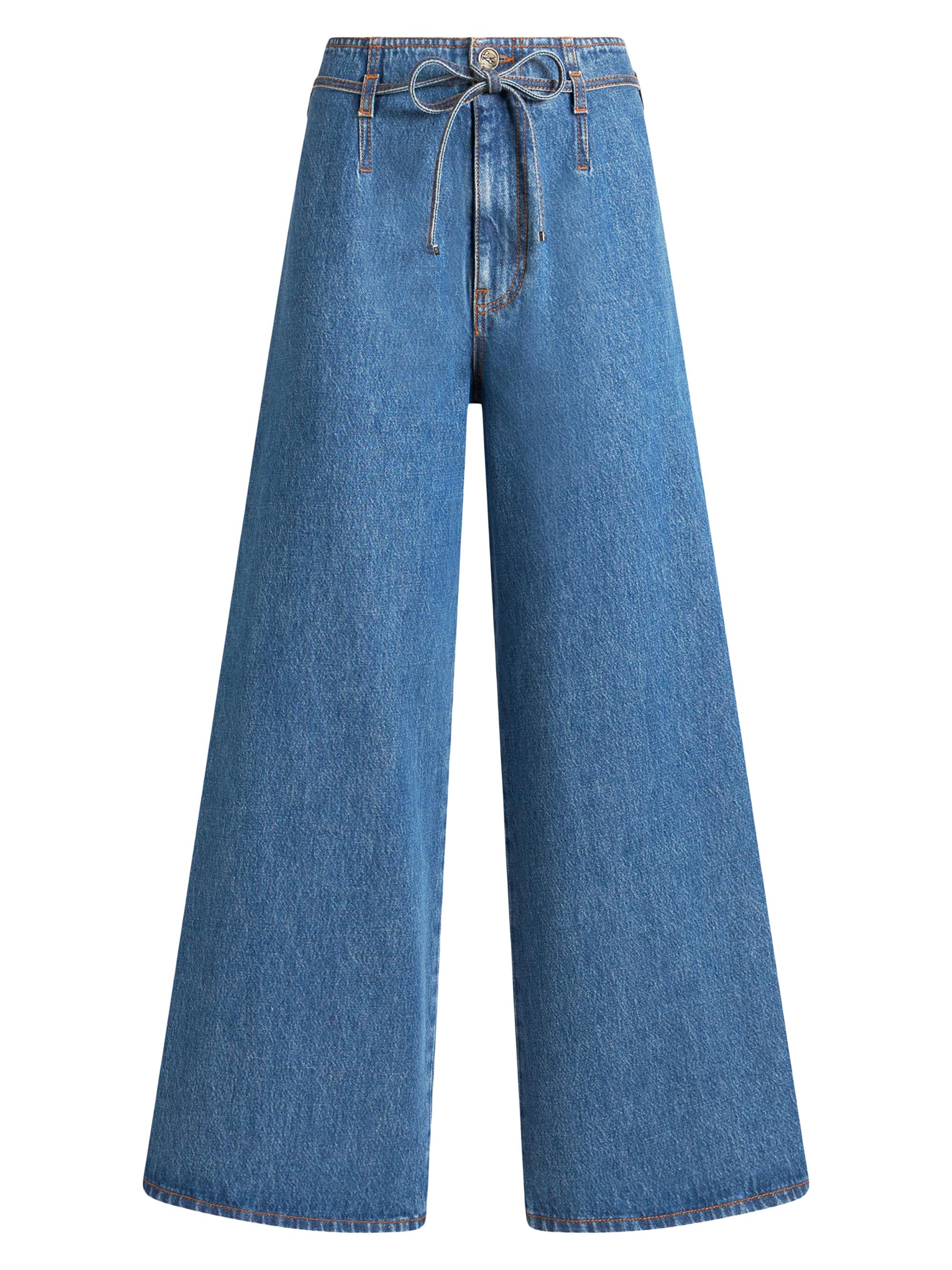 Etro Women's Drawstring Wide-Leg Jeans - Blue