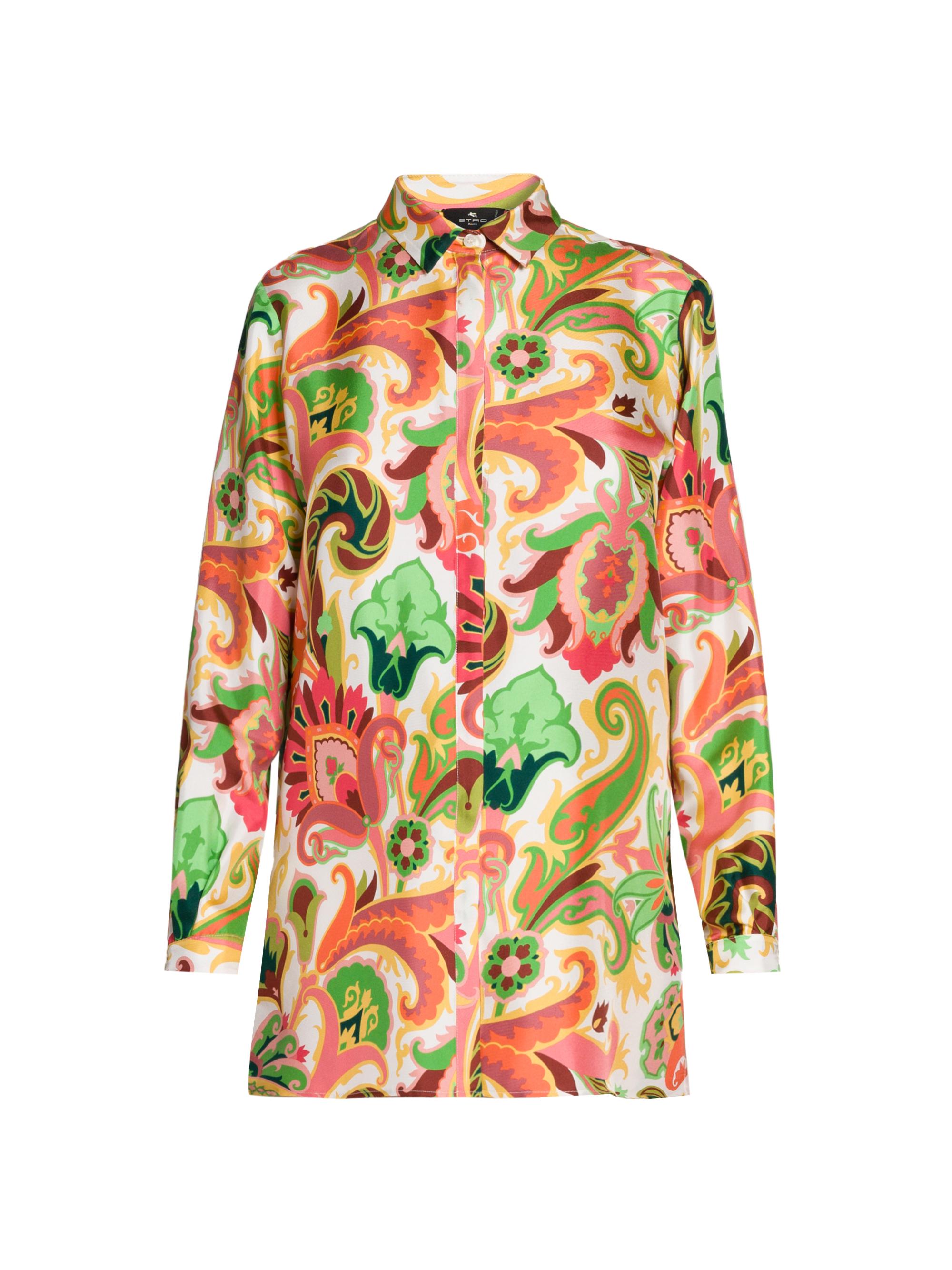 Etro Women's Summer Print Silk Tunic Shirt - Stampafdobianco