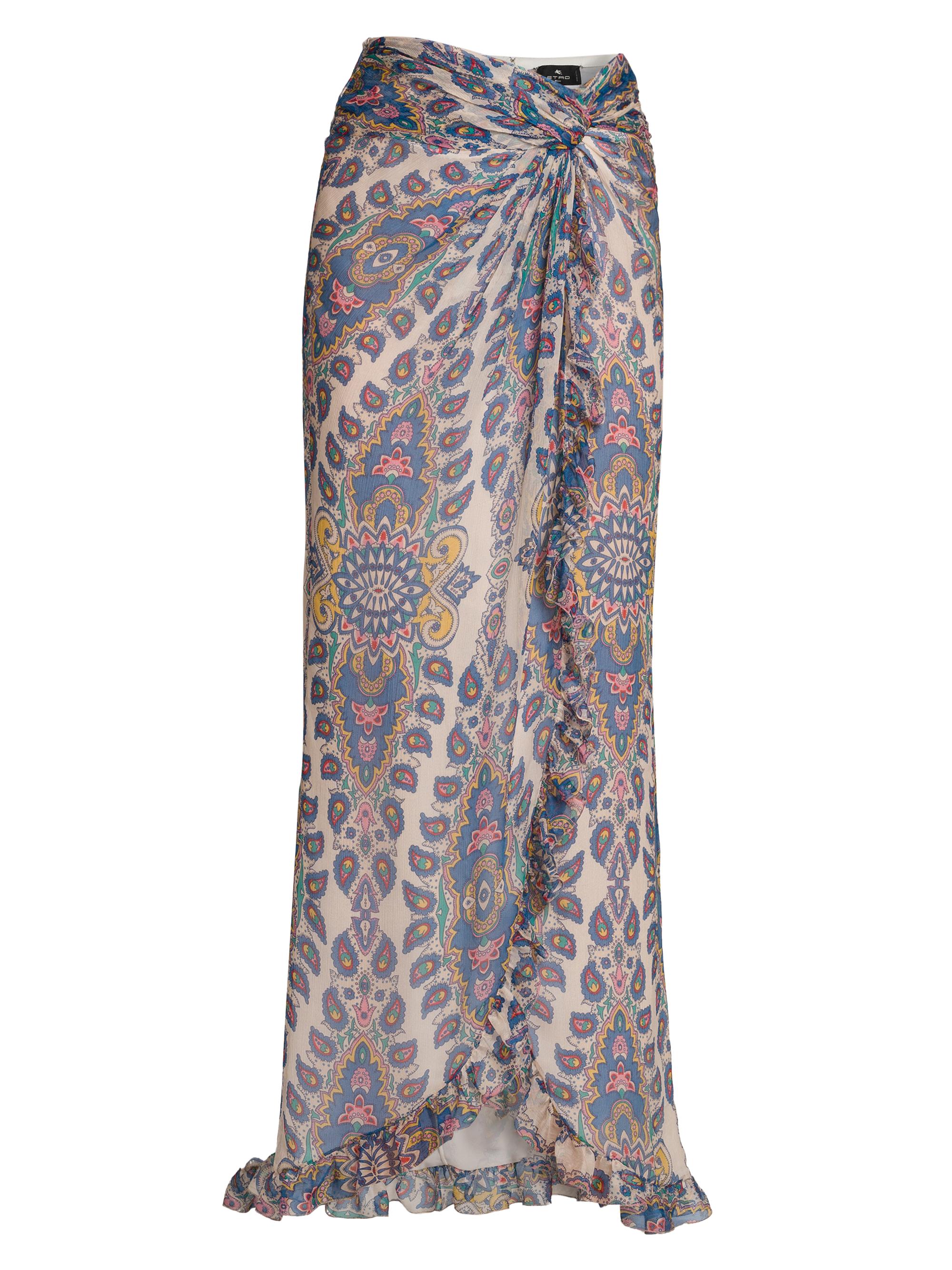 Etro Women's Medallion Chiffon Ruffle Maxi Skirt - Stampafdobianco