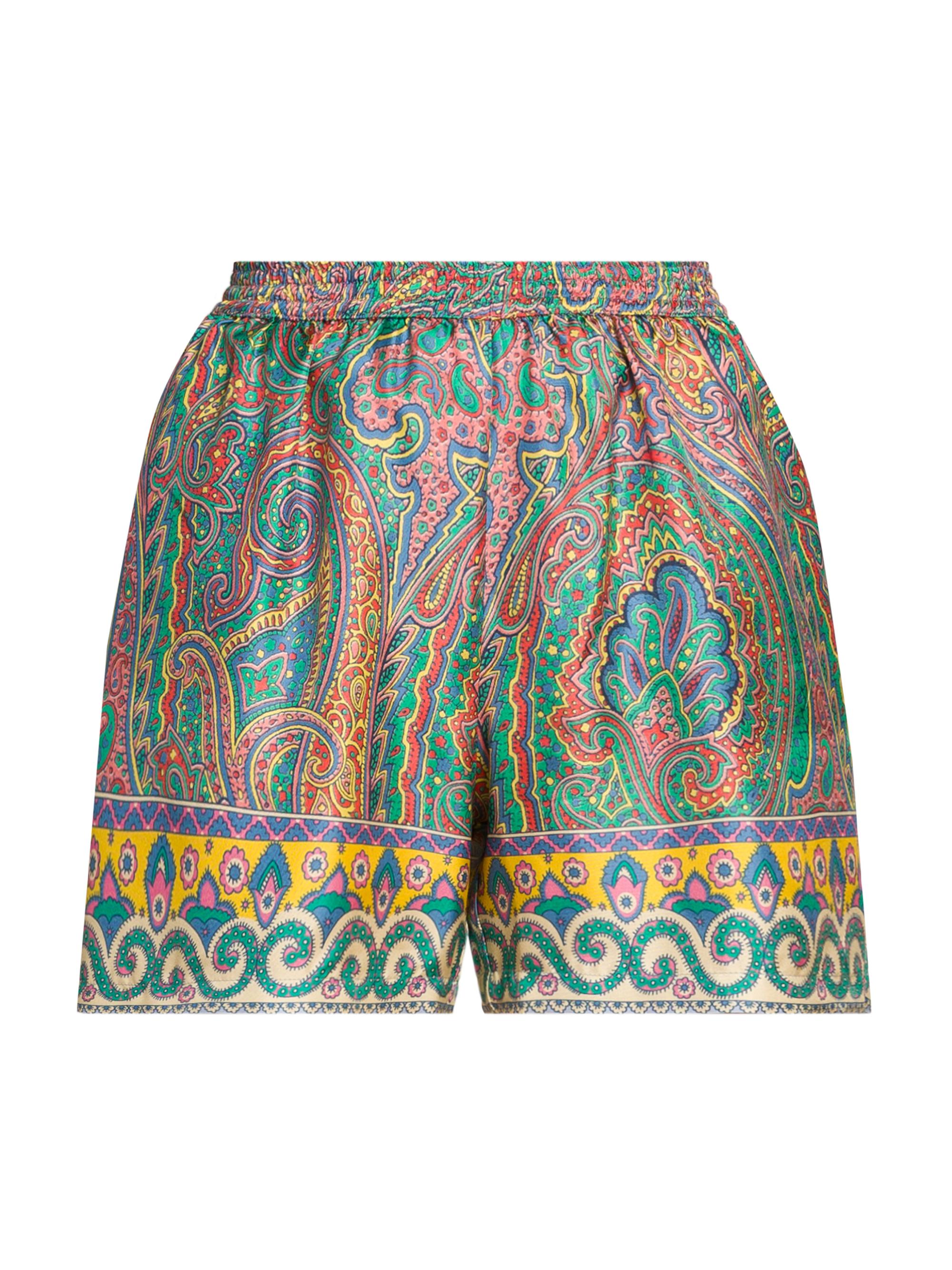 Etro Women's Arnica Print Silk Shorts - Stampa F Doverde