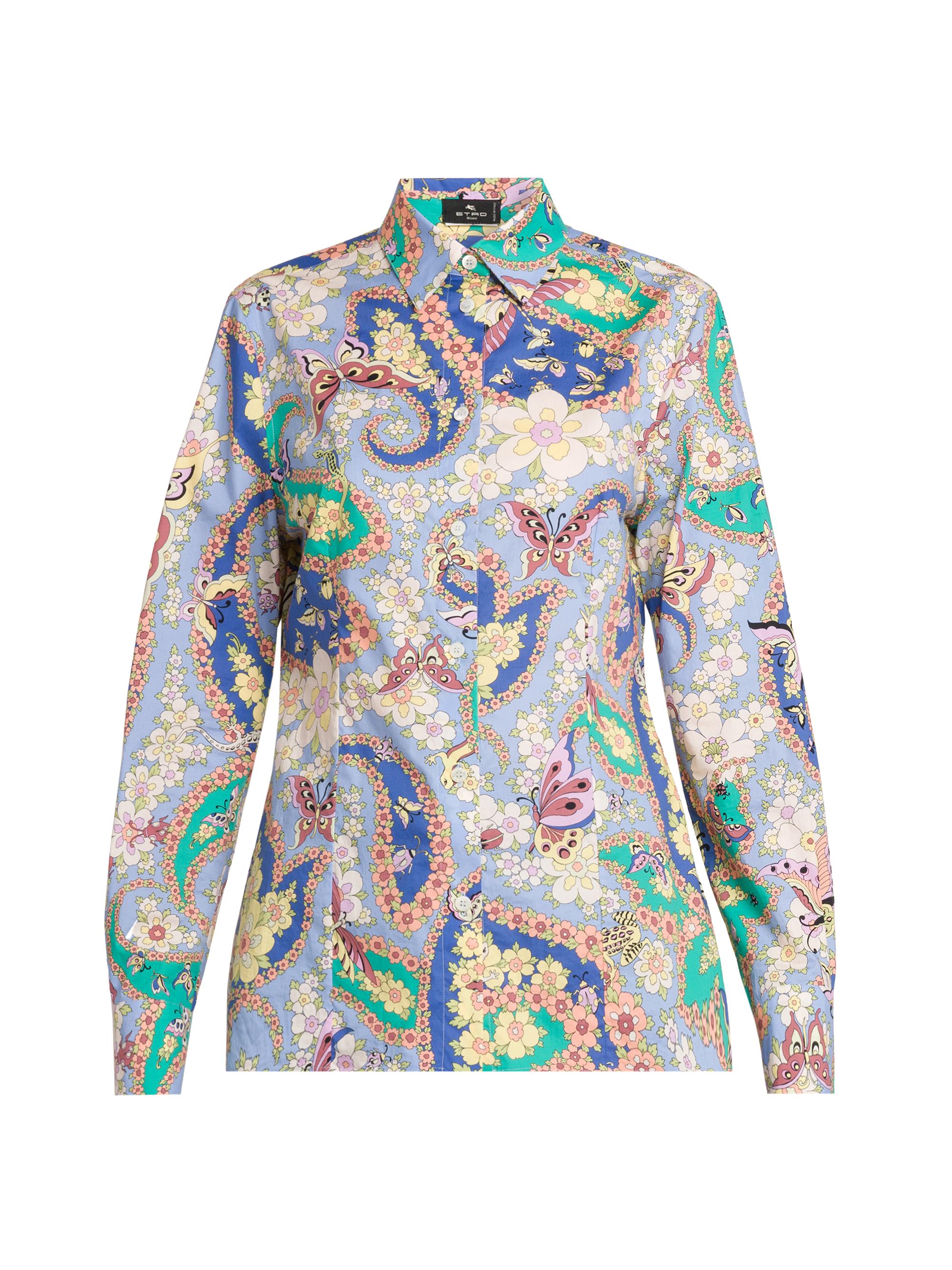 Etro Women's Lucky Charm Print Stretch Cotton Shirt - Stampablu