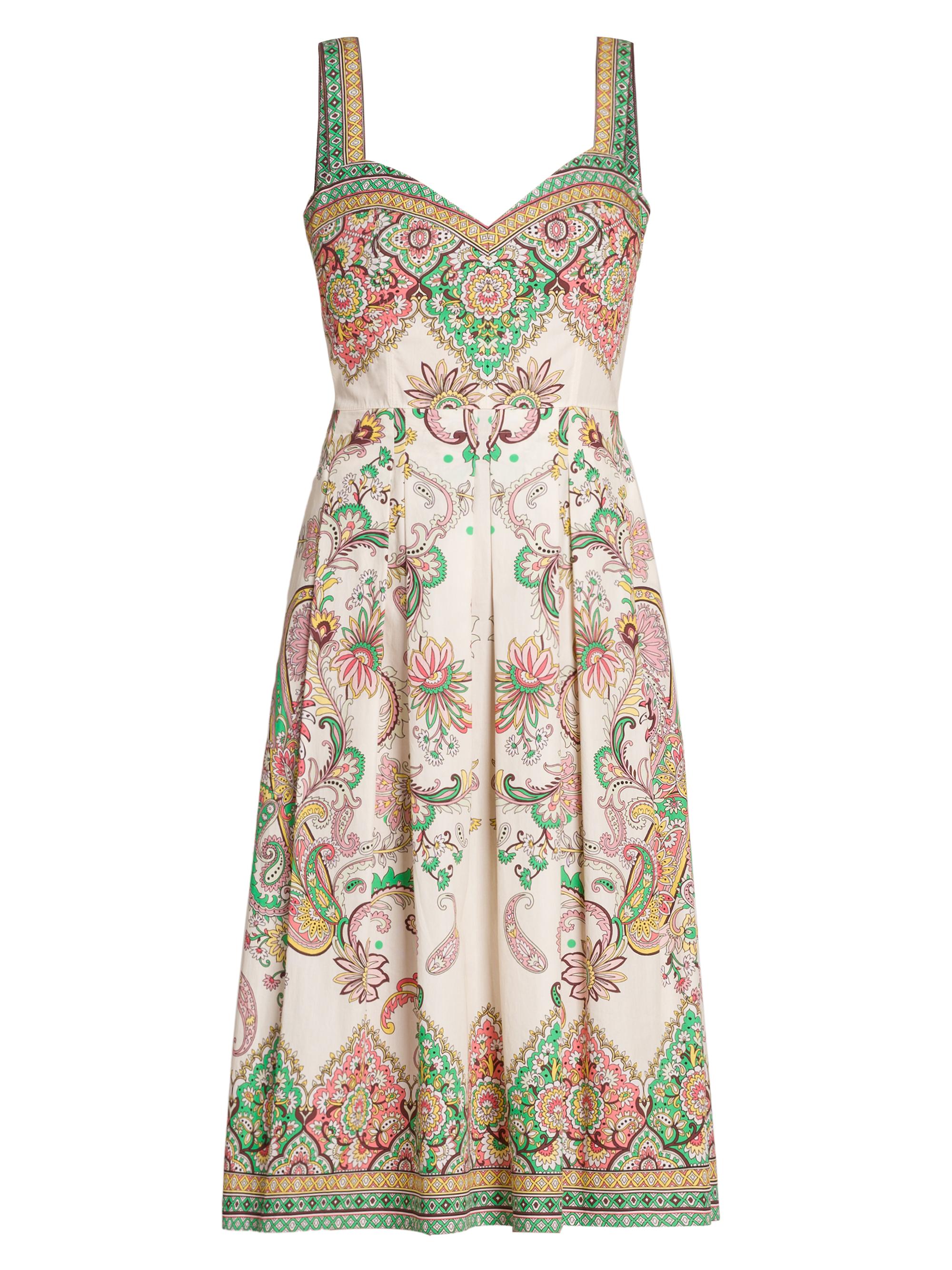 Etro Women's Paisley Bordura Cotton Sweetheart Dress - Stampa F Dobianco