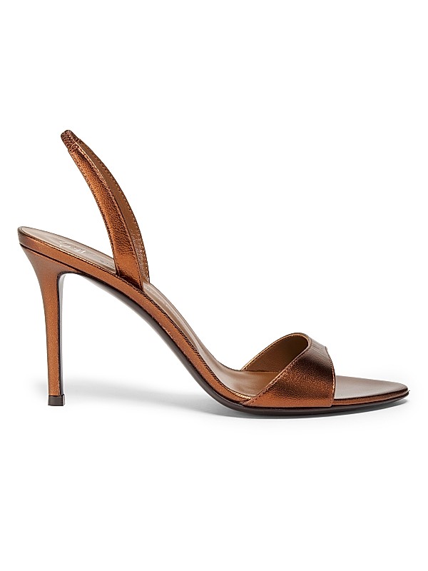 Shop Giuseppe Zanotti Sophie 90MM Metallic Leather Slingback Shop Giuseppe Zanotti Sophie 90MM Metallic Leather Slingback