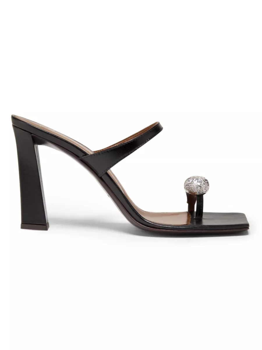 Shop Giuseppe Zanotti 30th Anniversary 90MM Leather Toe Ring Shop Giuseppe Zanotti 30th Anniversary 90MM Leather Toe Ring