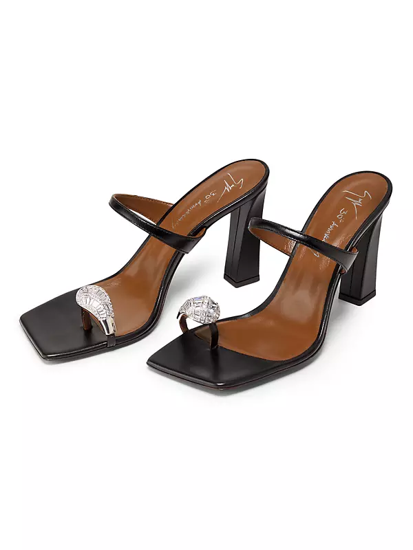 Shop Giuseppe Zanotti 30th Anniversary 90MM Leather Toe Ring Shop Giuseppe Zanotti 30th Anniversary 90MM Leather Toe Ring
