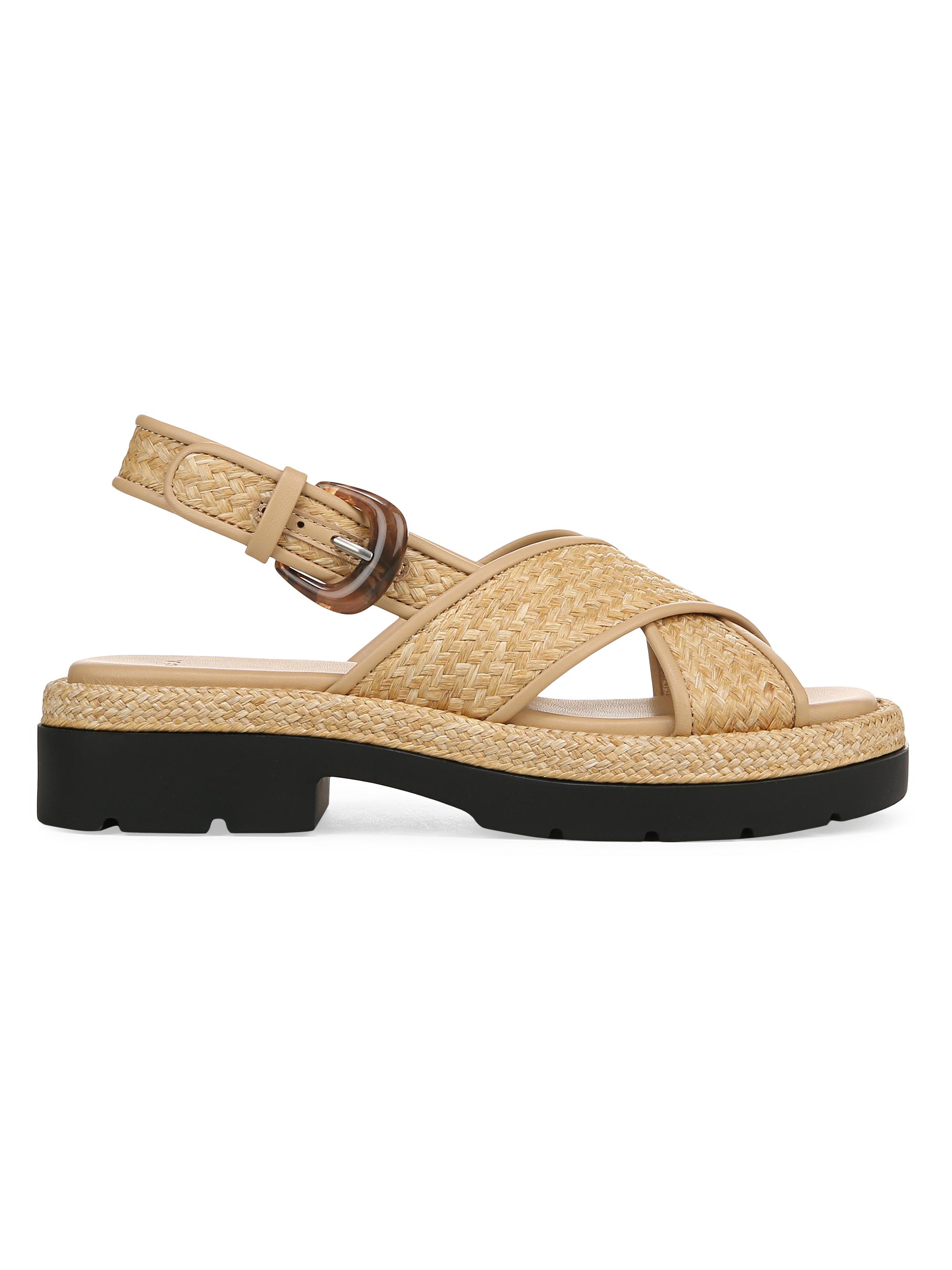 Vince Women's Helena Raffia Slingback Sandals - Toasted Wheat