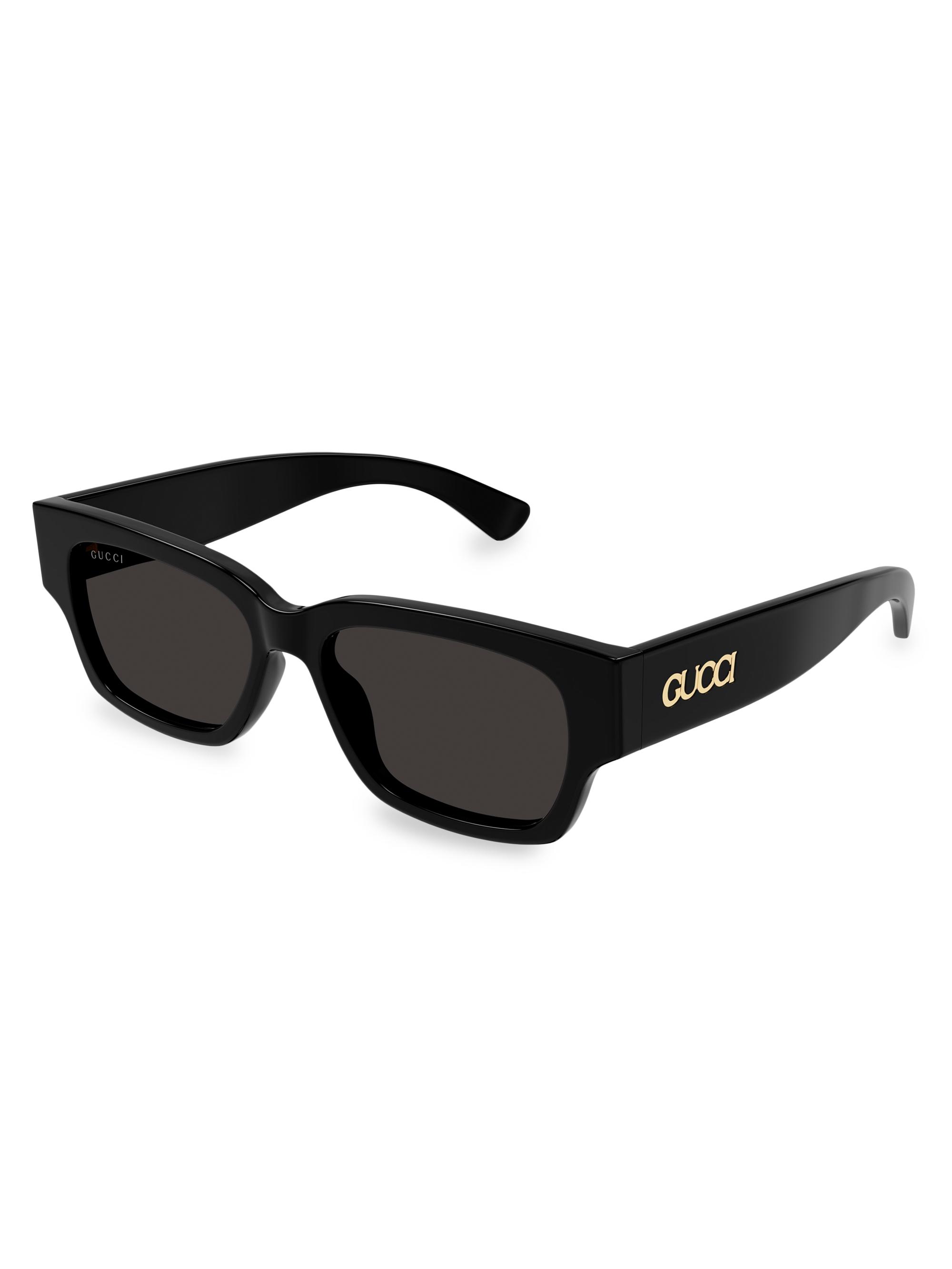 GUCCI ハーフリム スクエア y2k GG モード サングラス Gucci Gucci Lacquered 54MM Squared Sunglasses | Saks Fifth Avenue