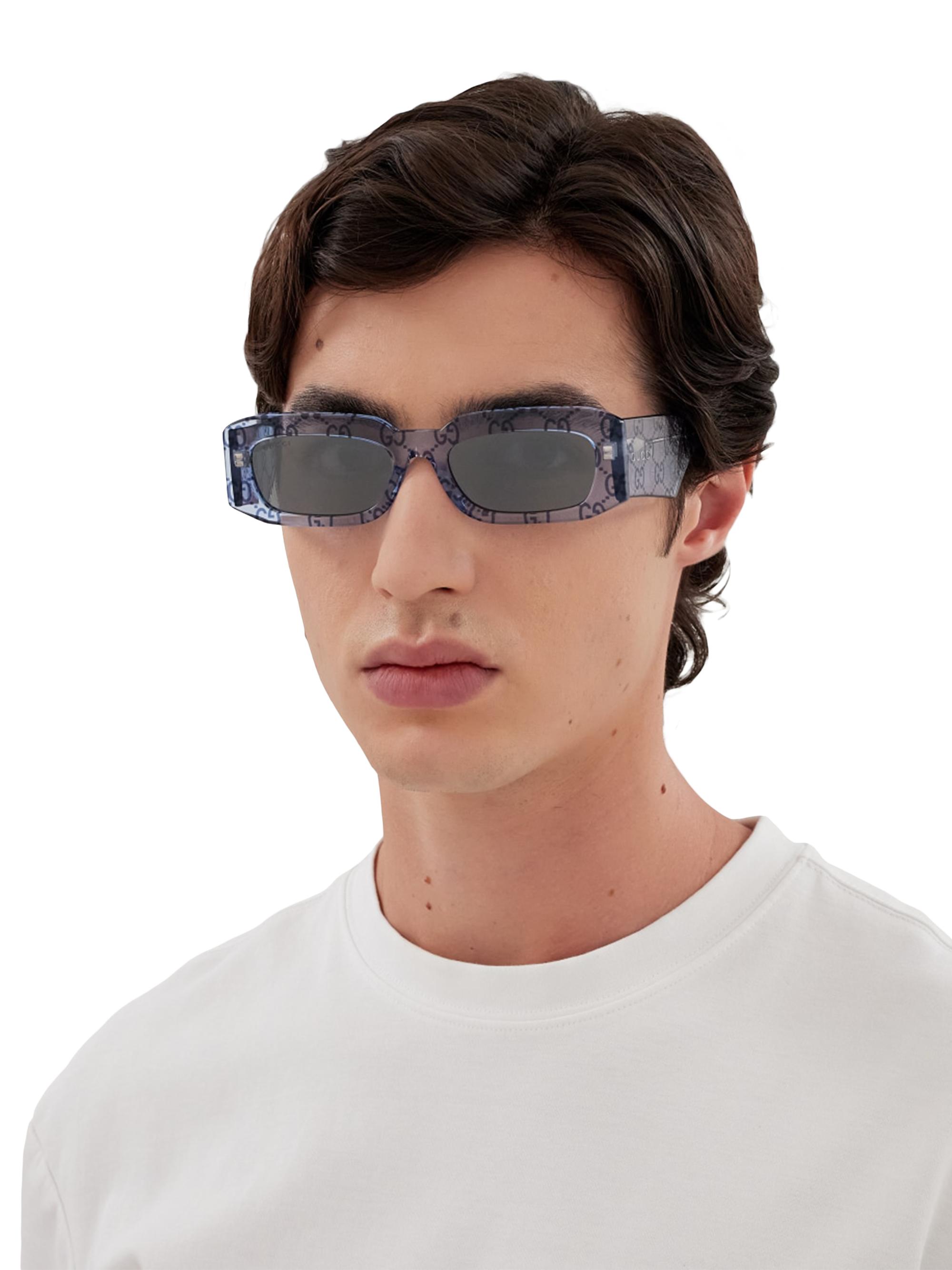 GUCCI  ベネチアン　ガラス／クリスタル　飾りボウル？　濃いブルー　希少 Gucci 54MM Rectangular Sunglasses | Saks Fifth Avenue