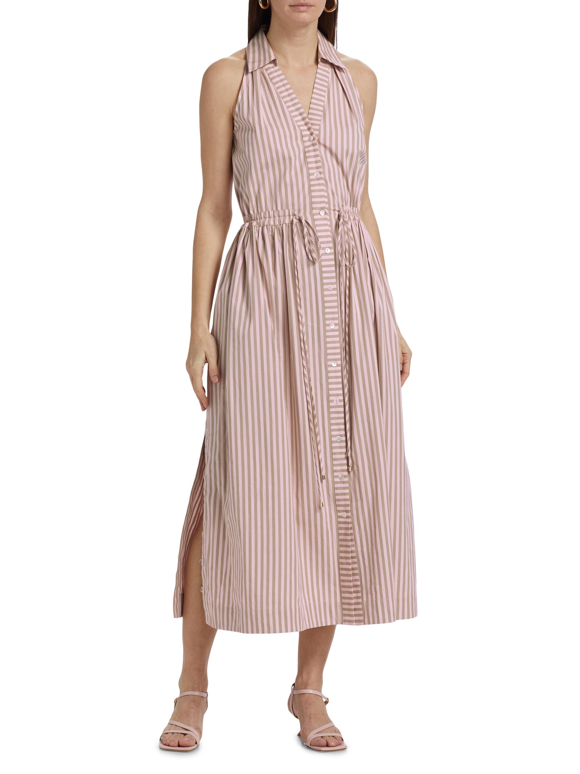 Hevron Stella Striped Cotton Midi-Dress | Saks Fifth Avenue