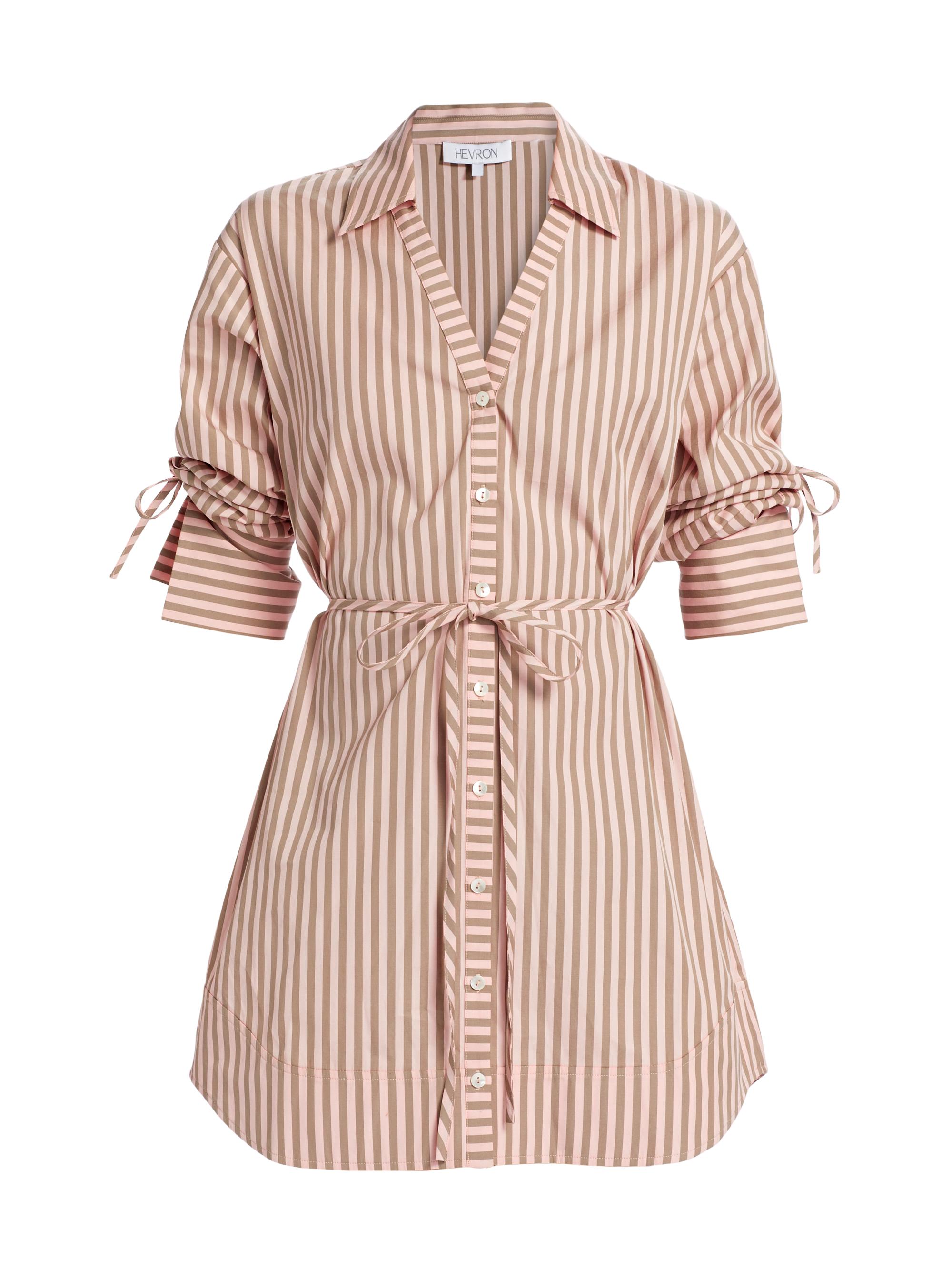 Hevron Women's Abigail Striped Minidress - Blush Stripe