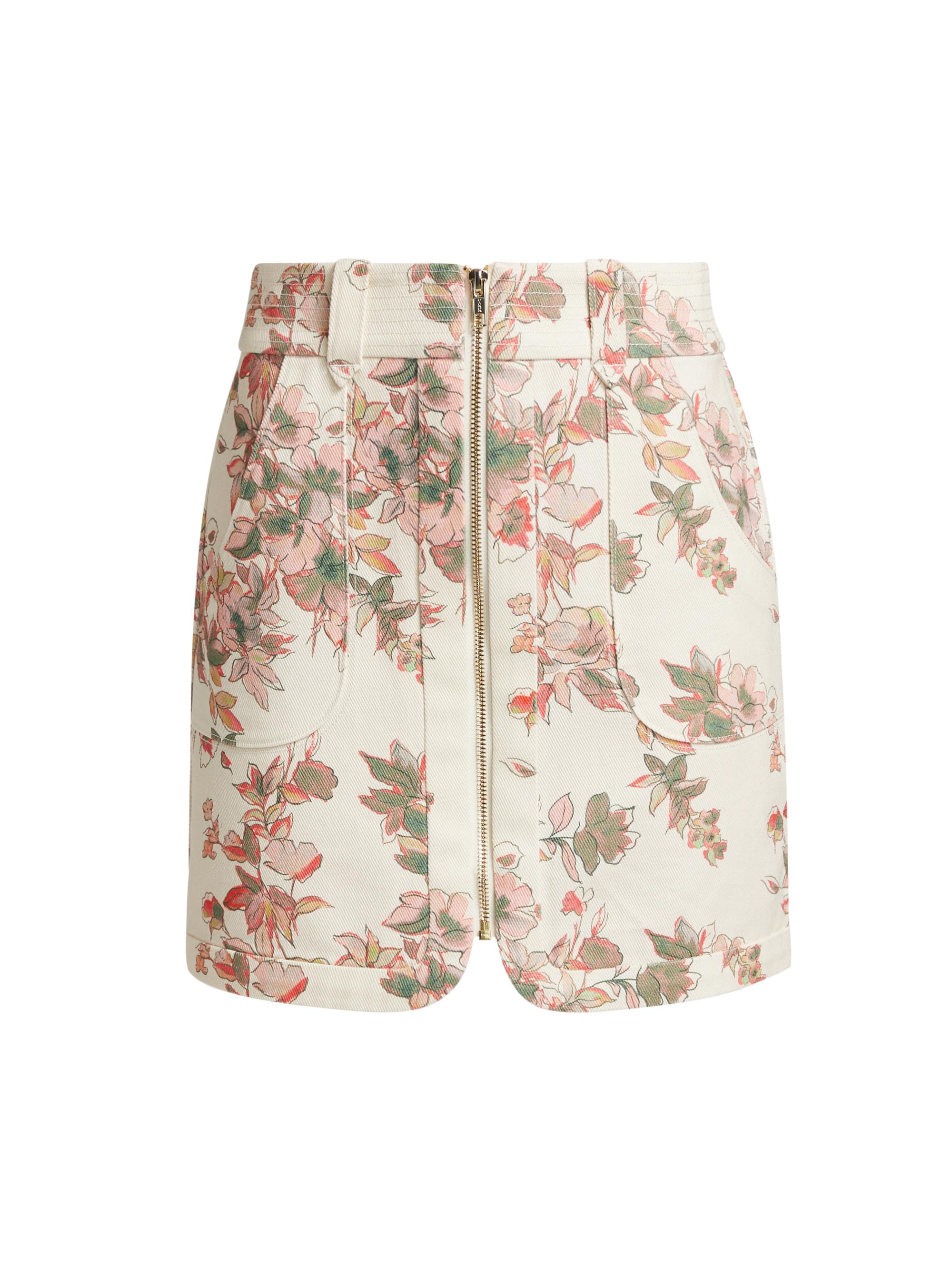 Hevron Women's Nora Floral Miniskirt - Egret Floral
