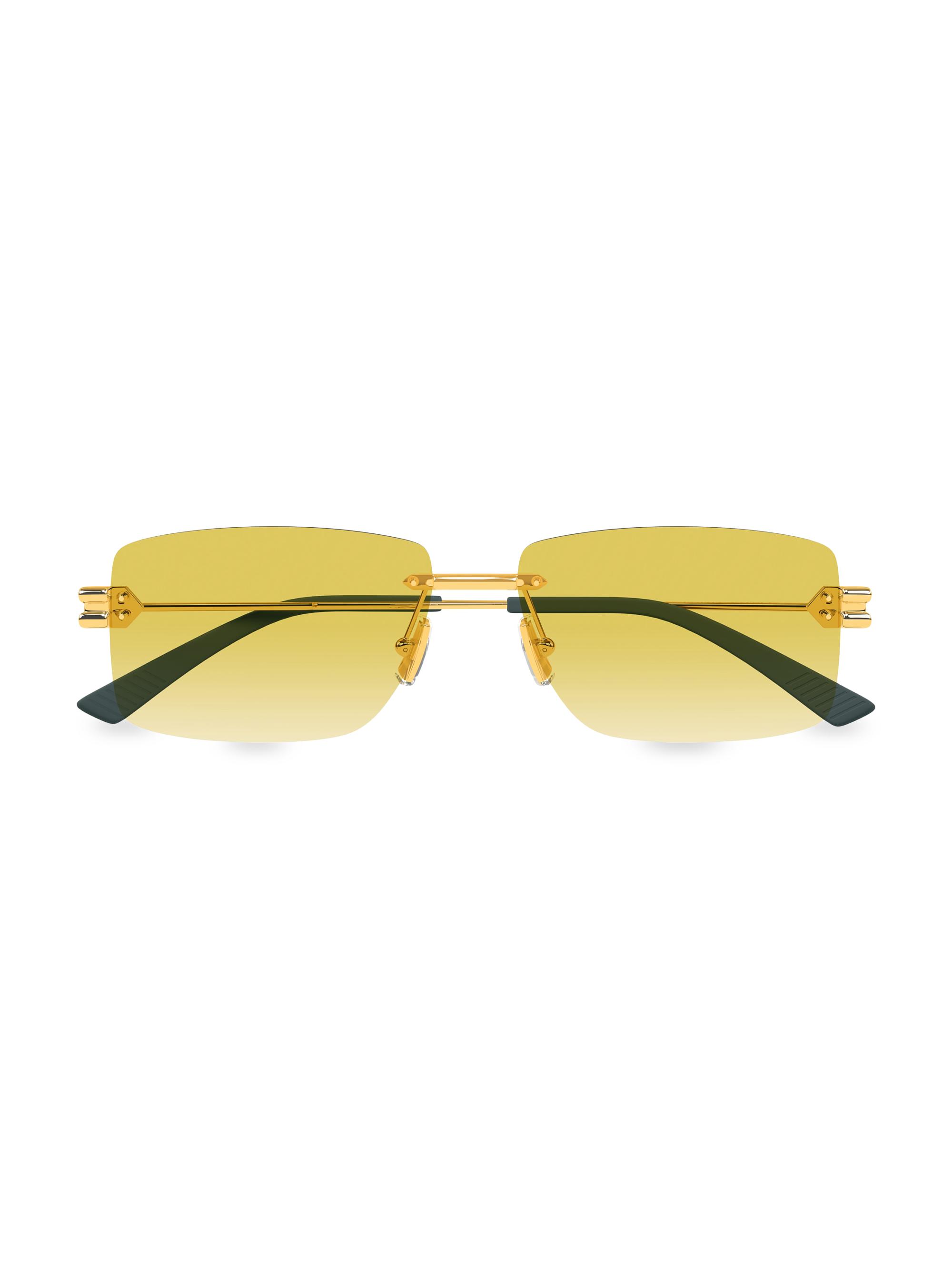 Bottega Veneta Lock 58MM Rectangular Sunglasses | Saks Fifth Avenue