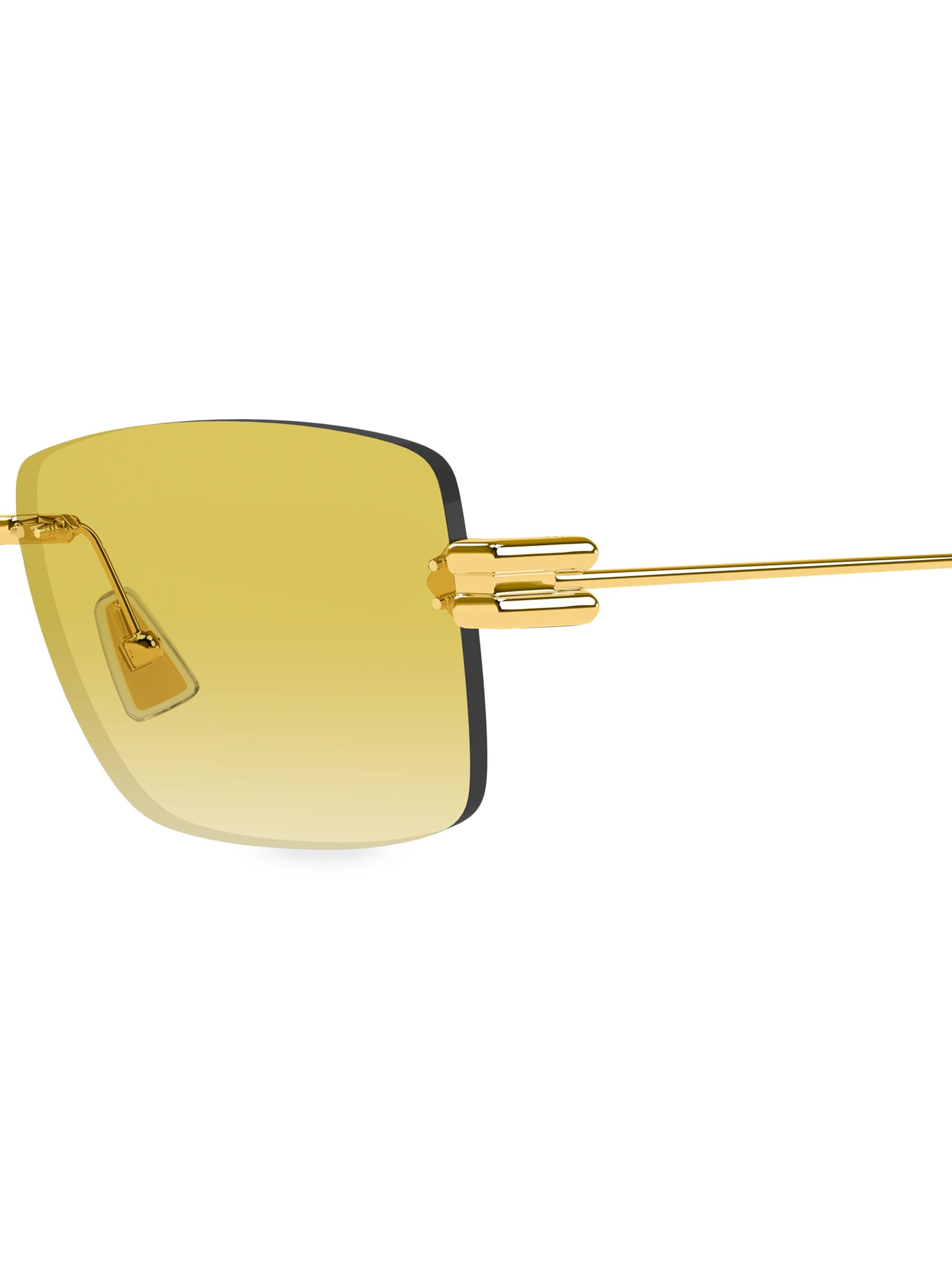 Bottega Veneta Lock 58MM Rectangular Sunglasses | Saks Fifth Avenue