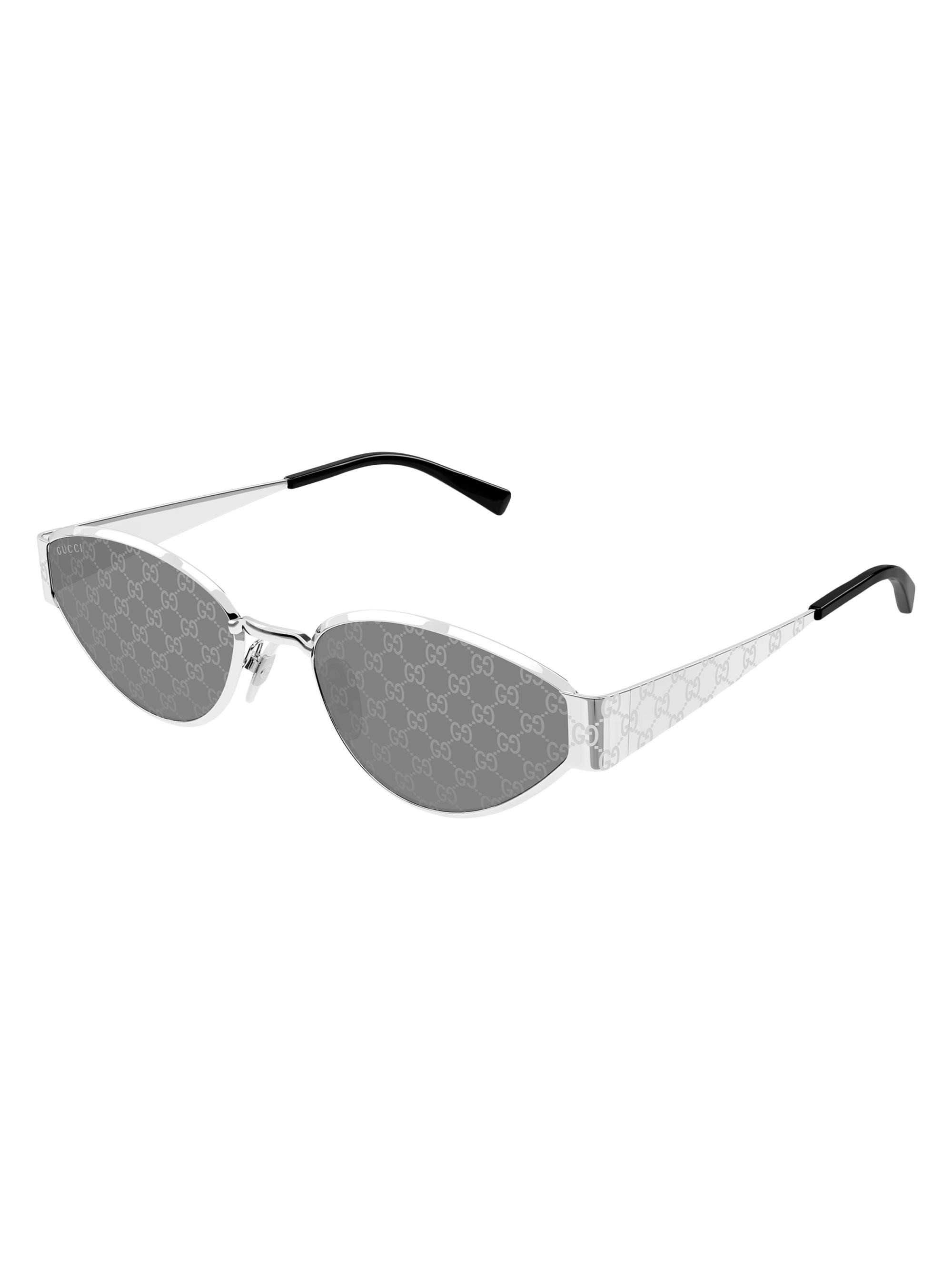 Gucci Women's ssima Metal 55MM Geometric Sunglasses - Silver Grey